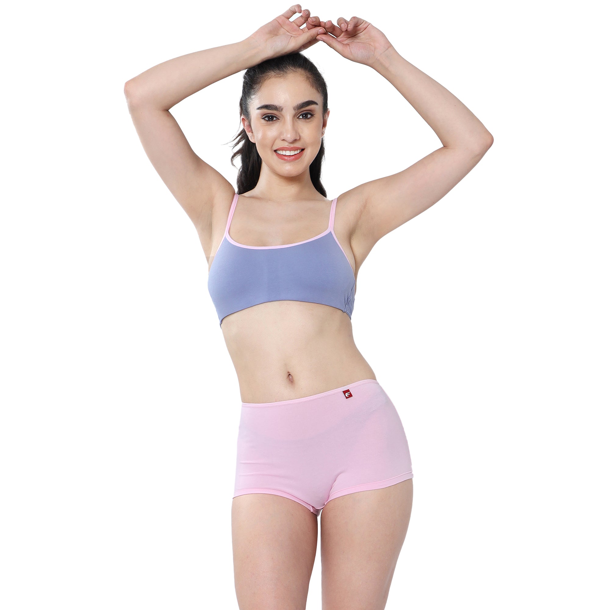 Women Pink Midrise Comfort Boyshorts