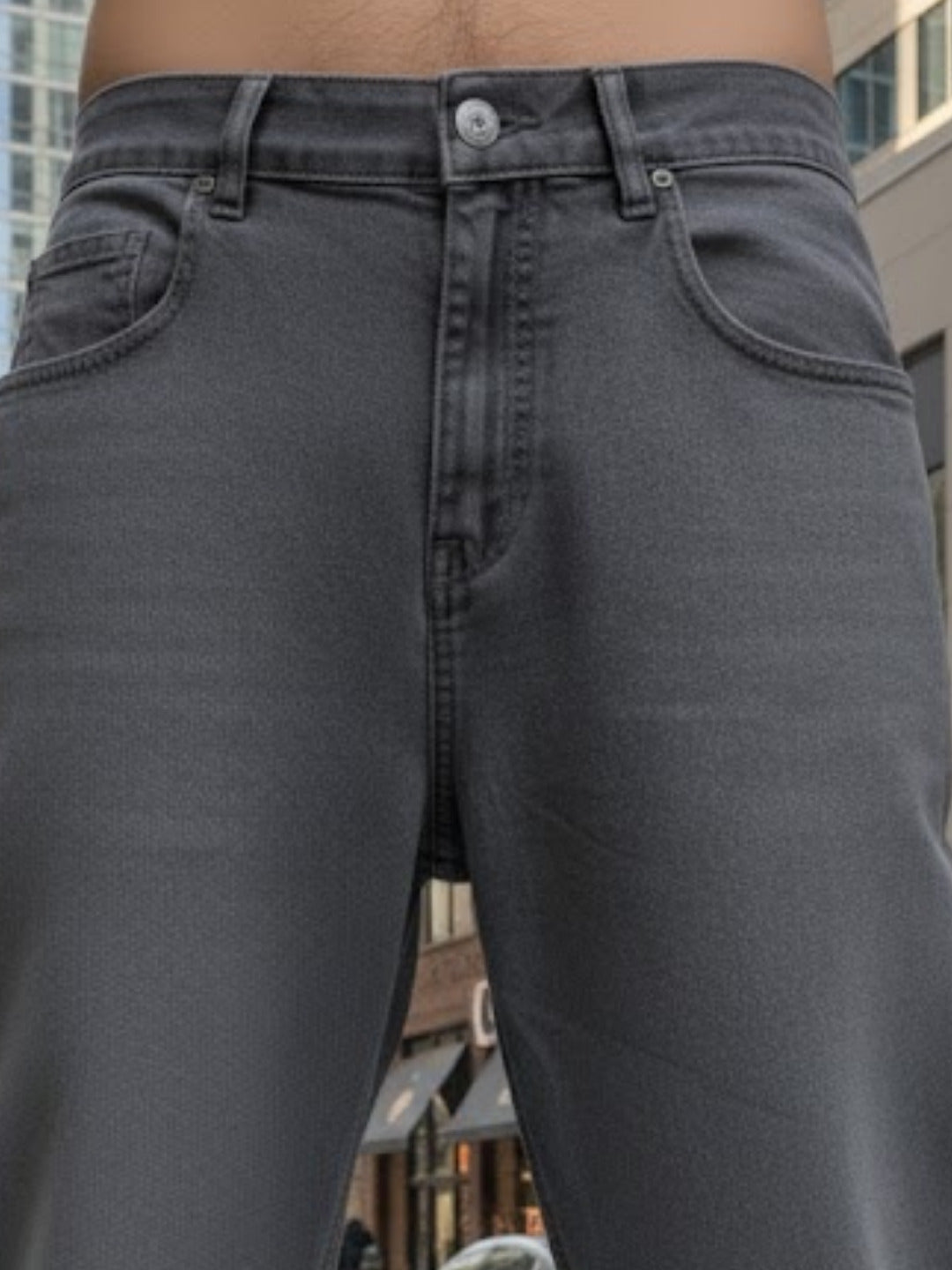 Men Grey Straight Fit Jeans