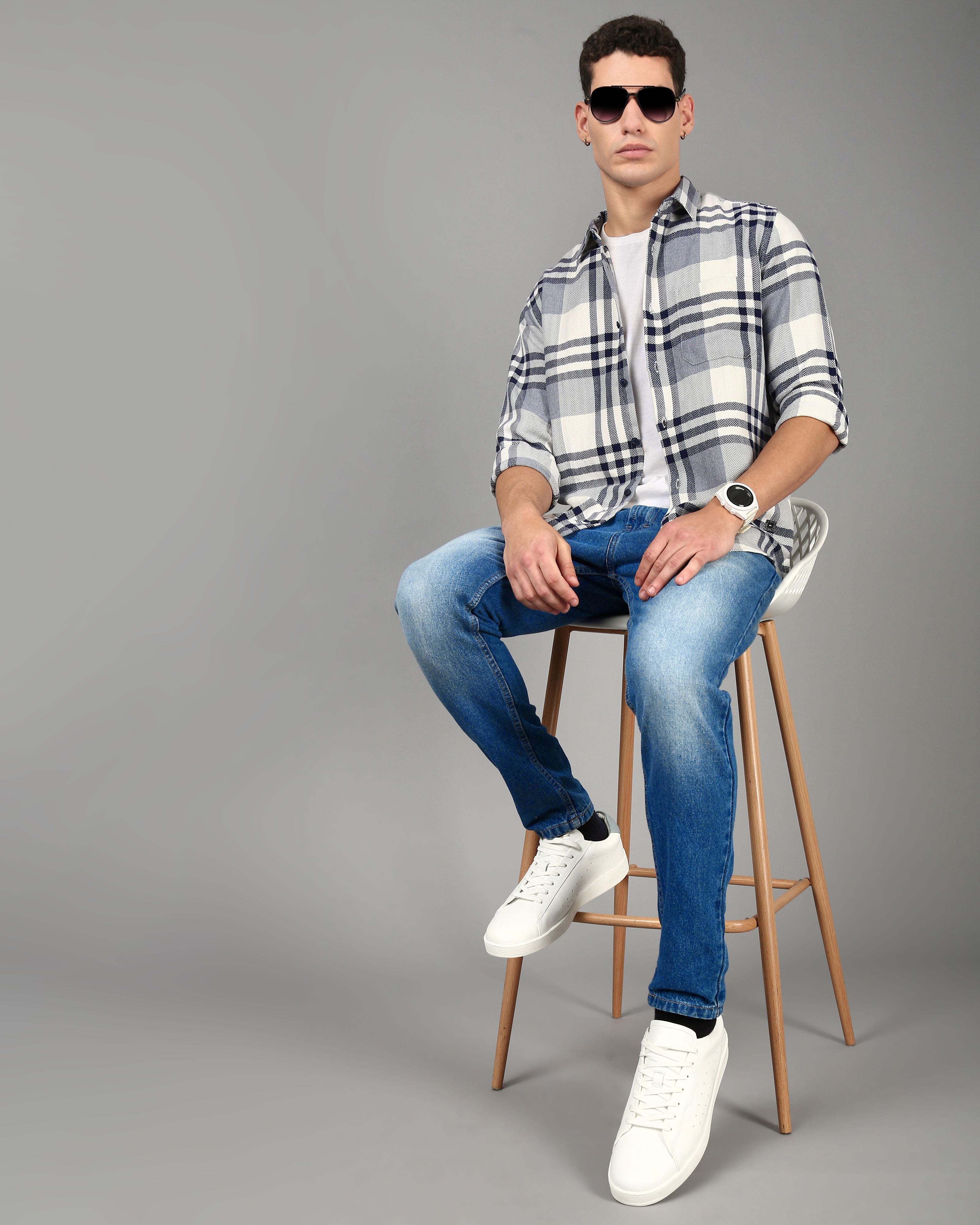 Men Grey Casual Shirt