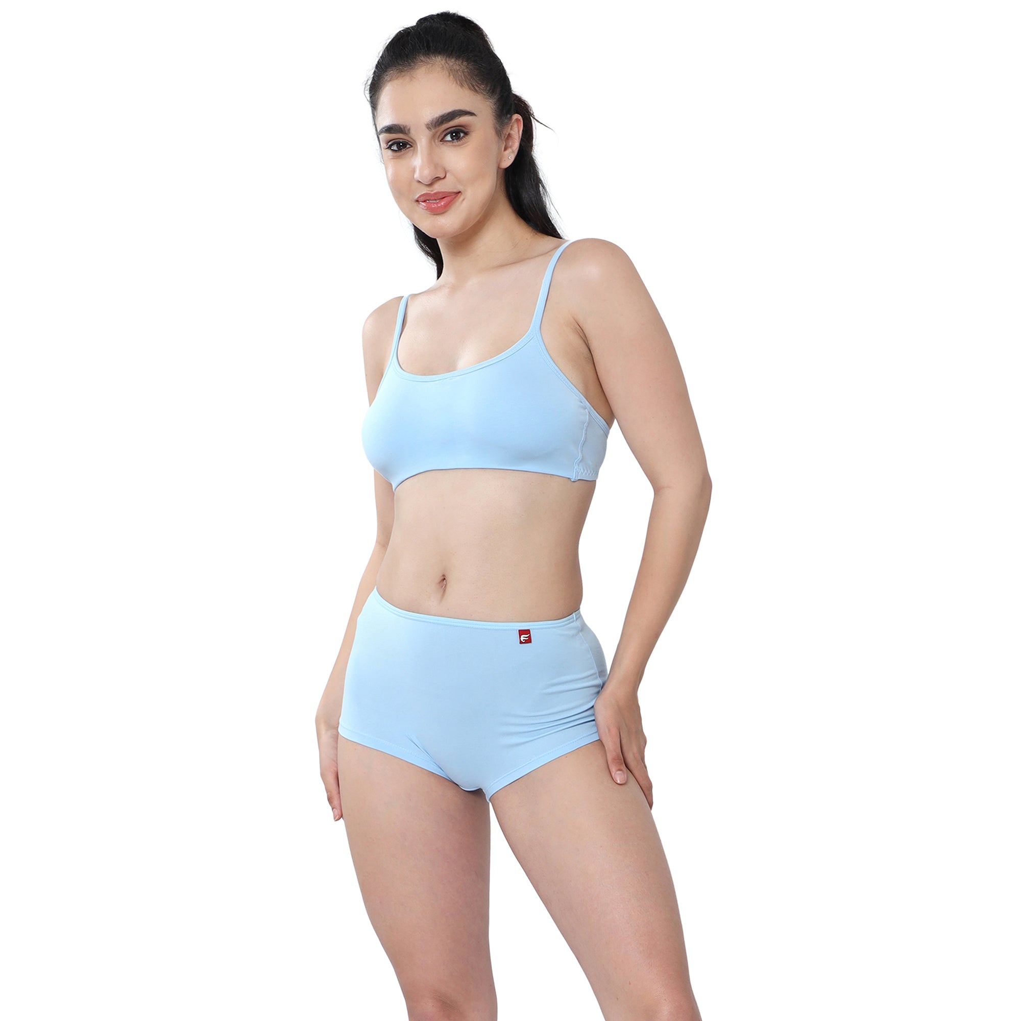Women Blue Midrise Comfort Boyshorts