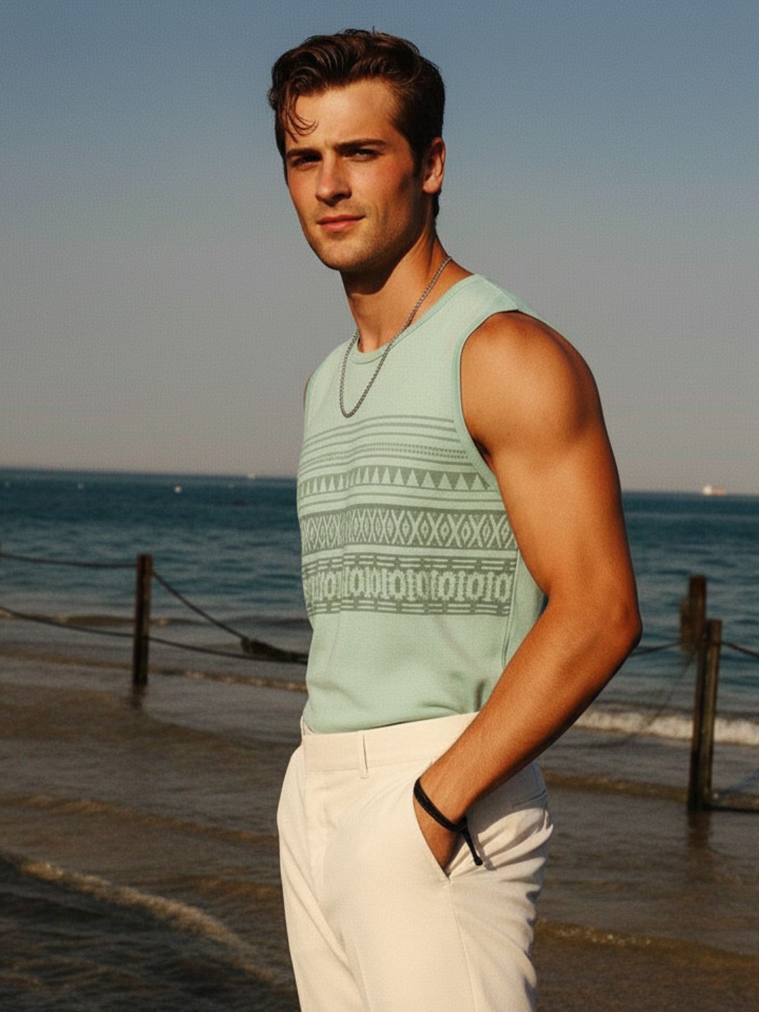 Men Green Graphic Printed T-shirt