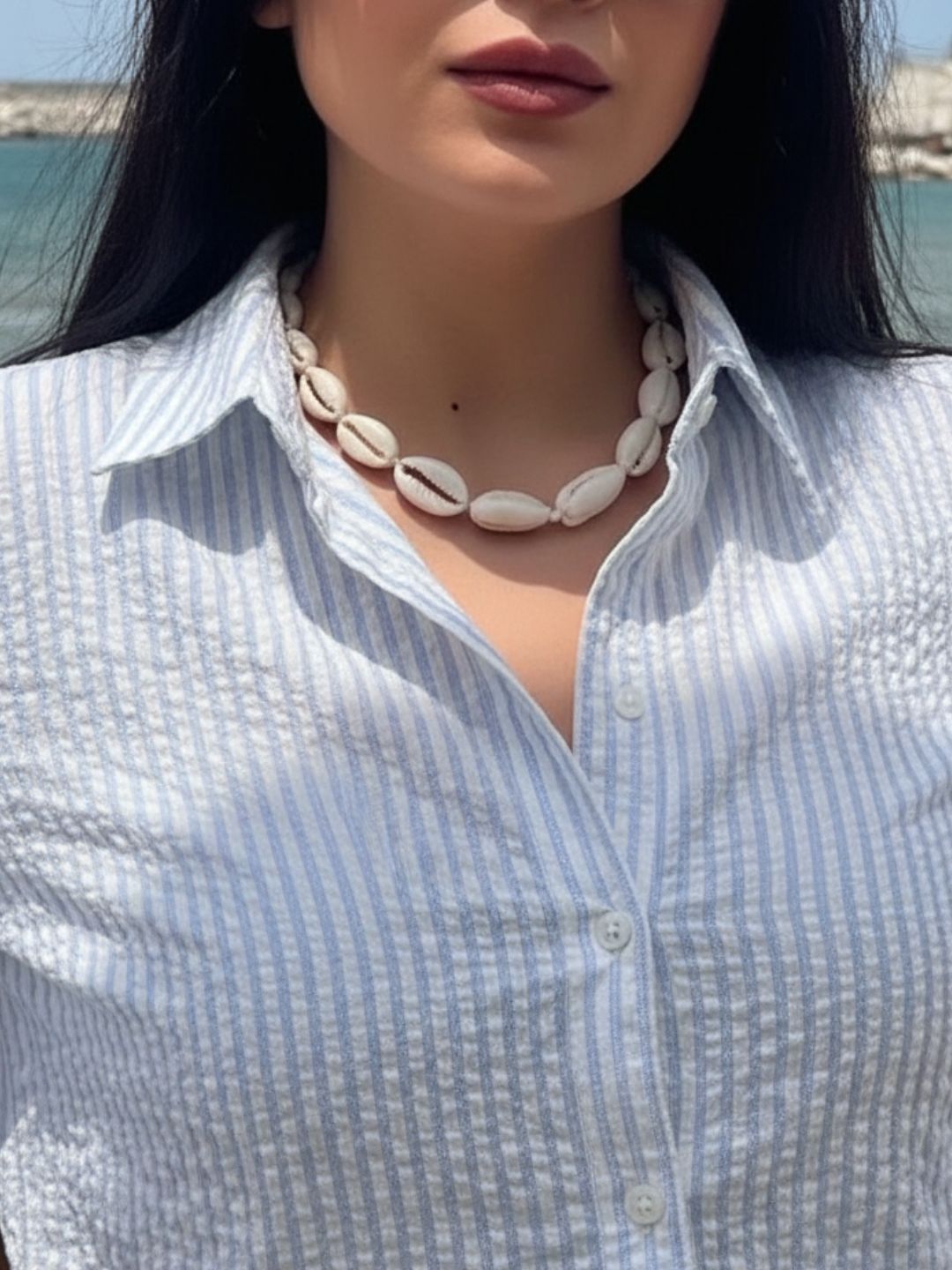 Women Blue Striped Shirt
