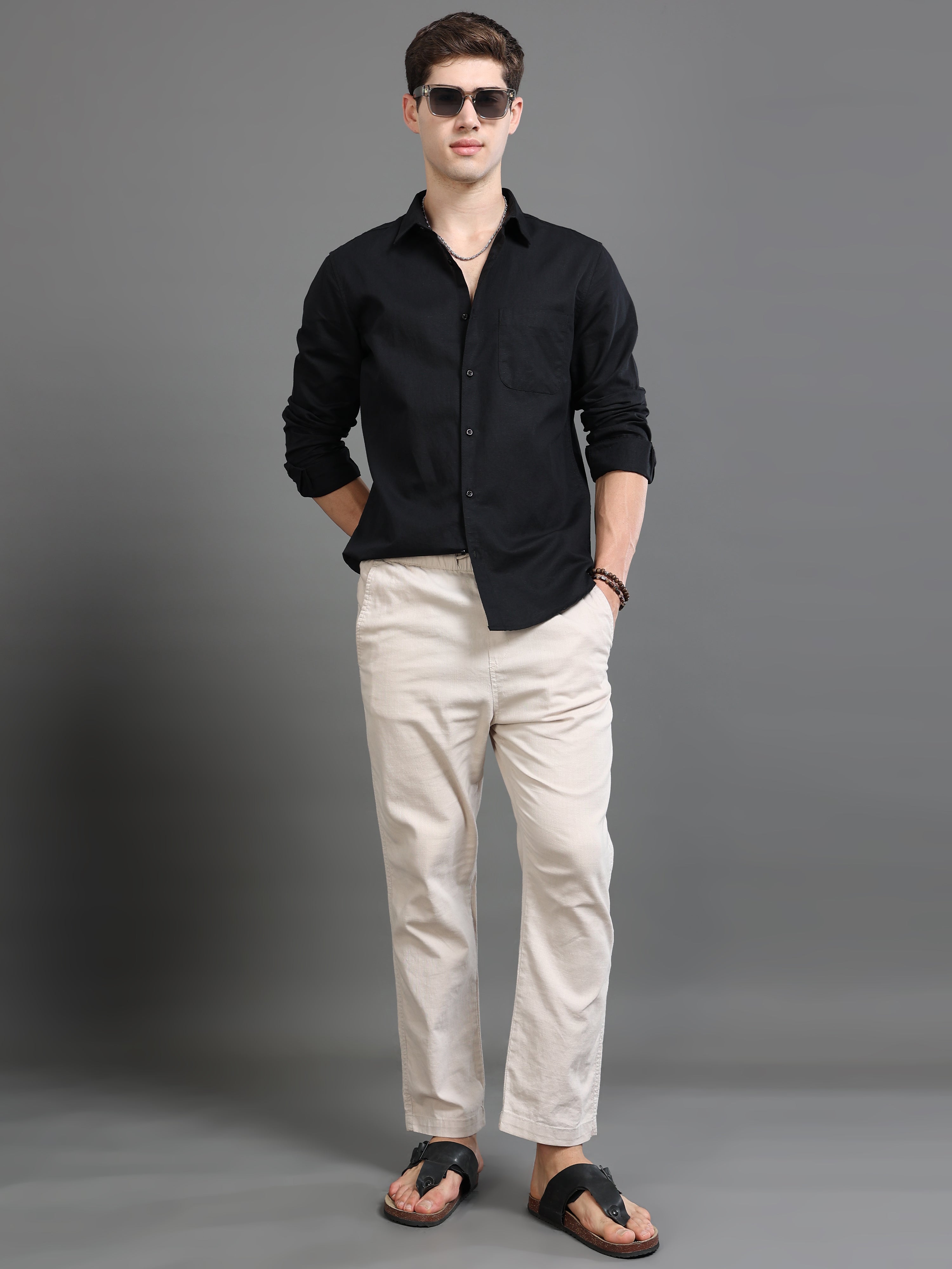 Men Black Slim Fit Shirt