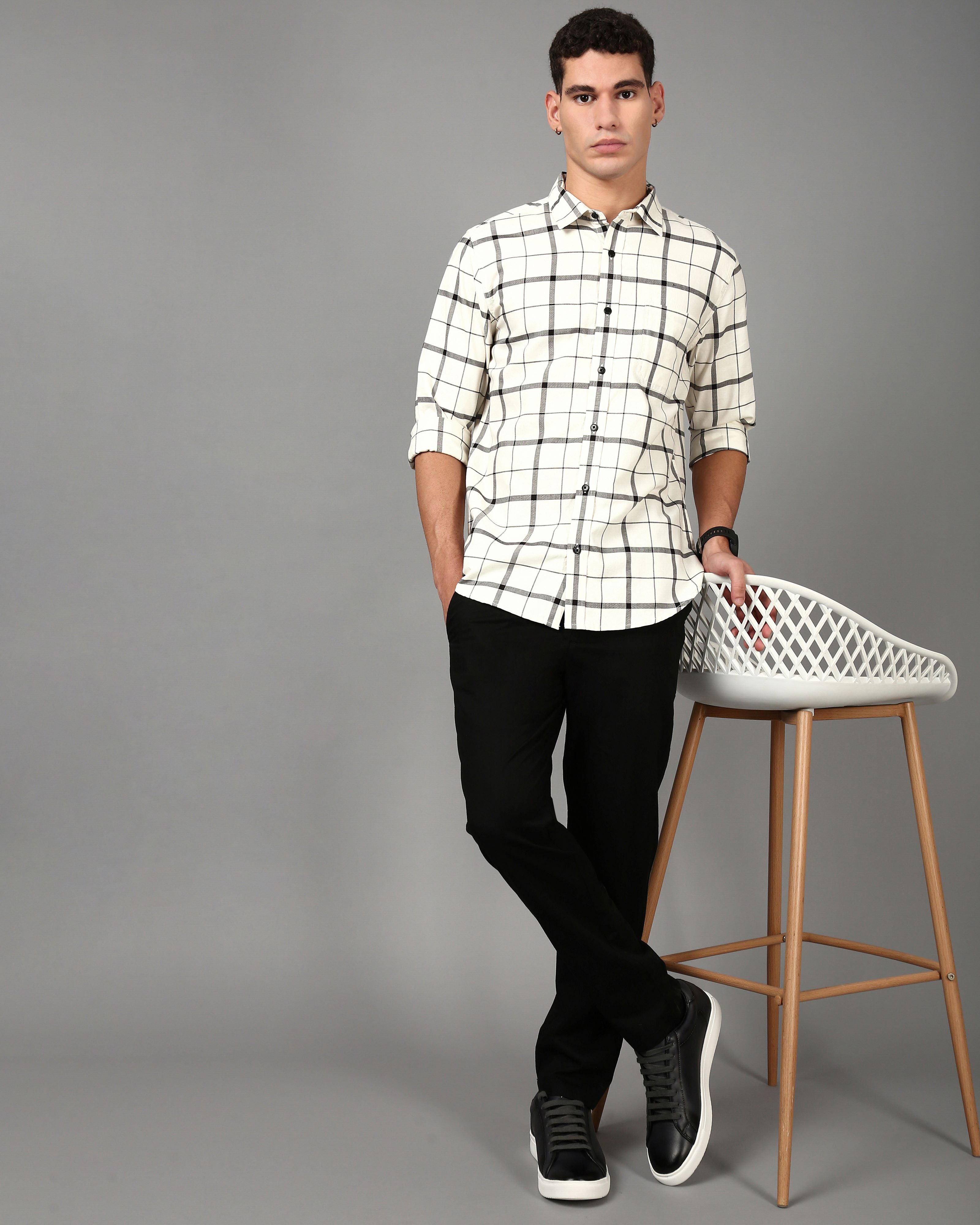 Men White Casual Shirt