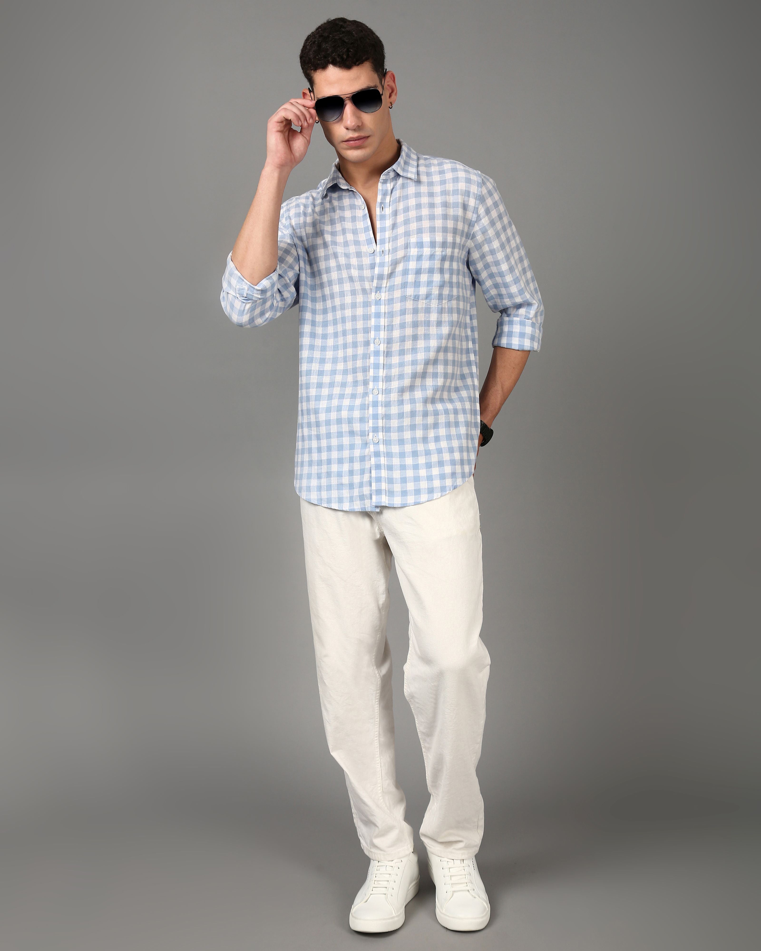 Men Blue Slim Fit Shirt