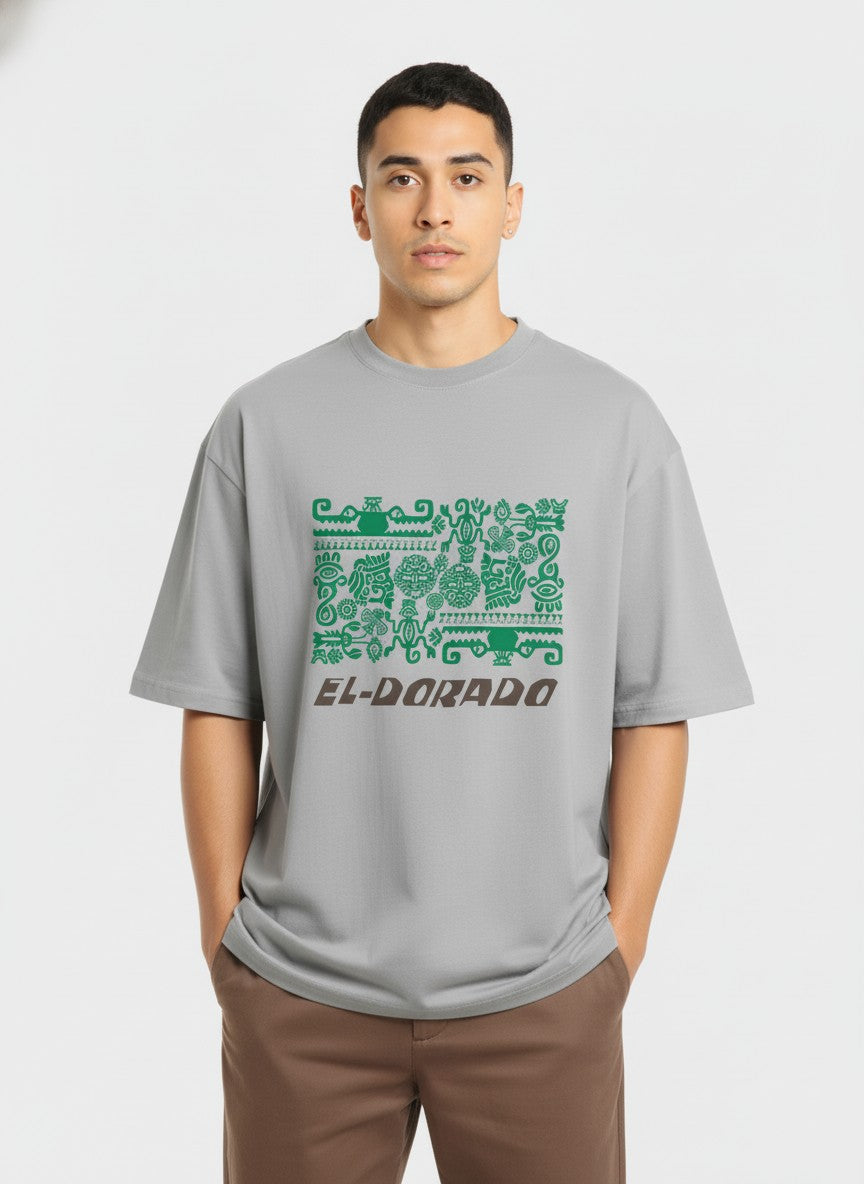 Men Oversized Cotton Tribal T-Shirt