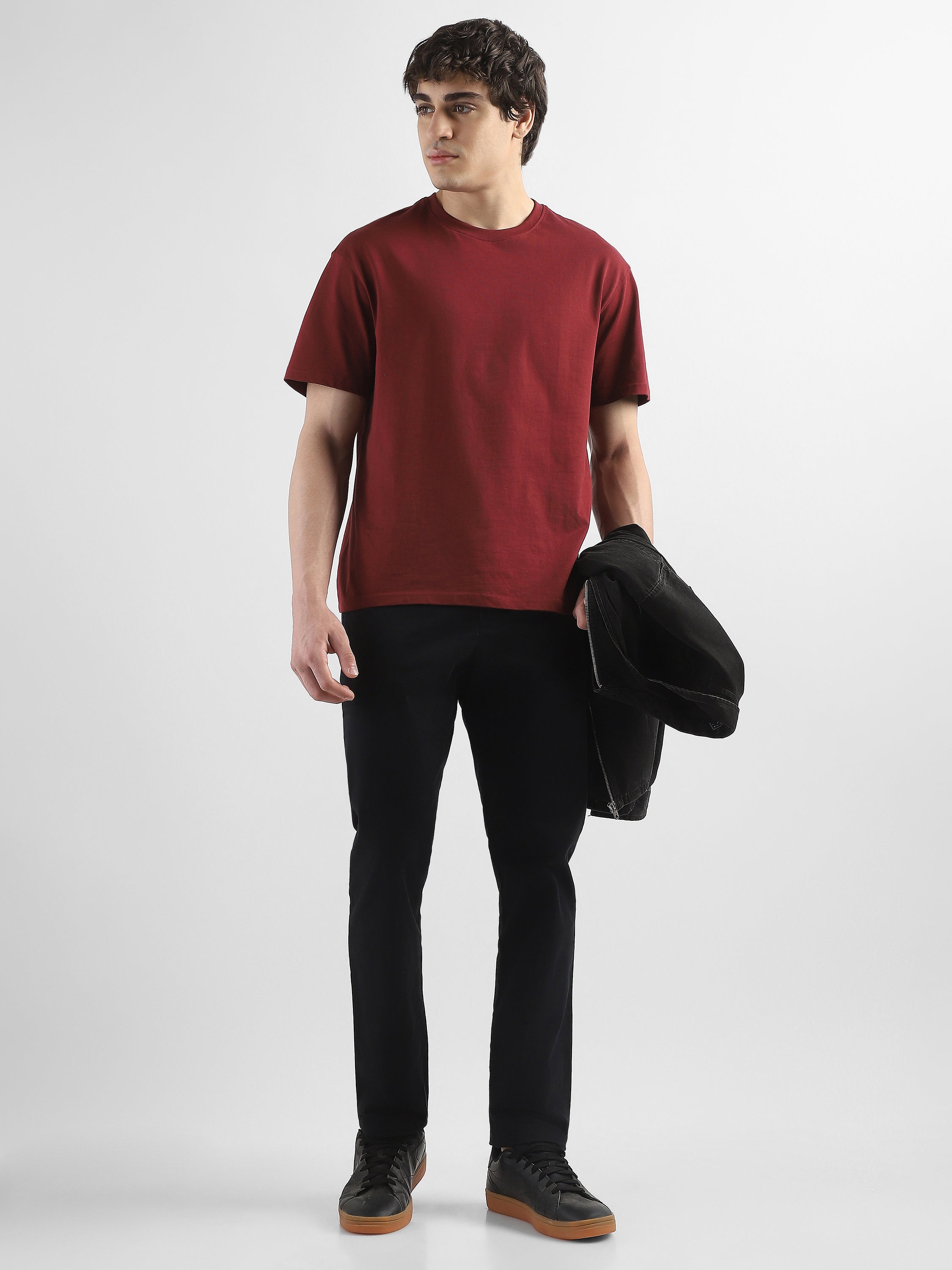 Men Black Mid Rise Formal Trousers