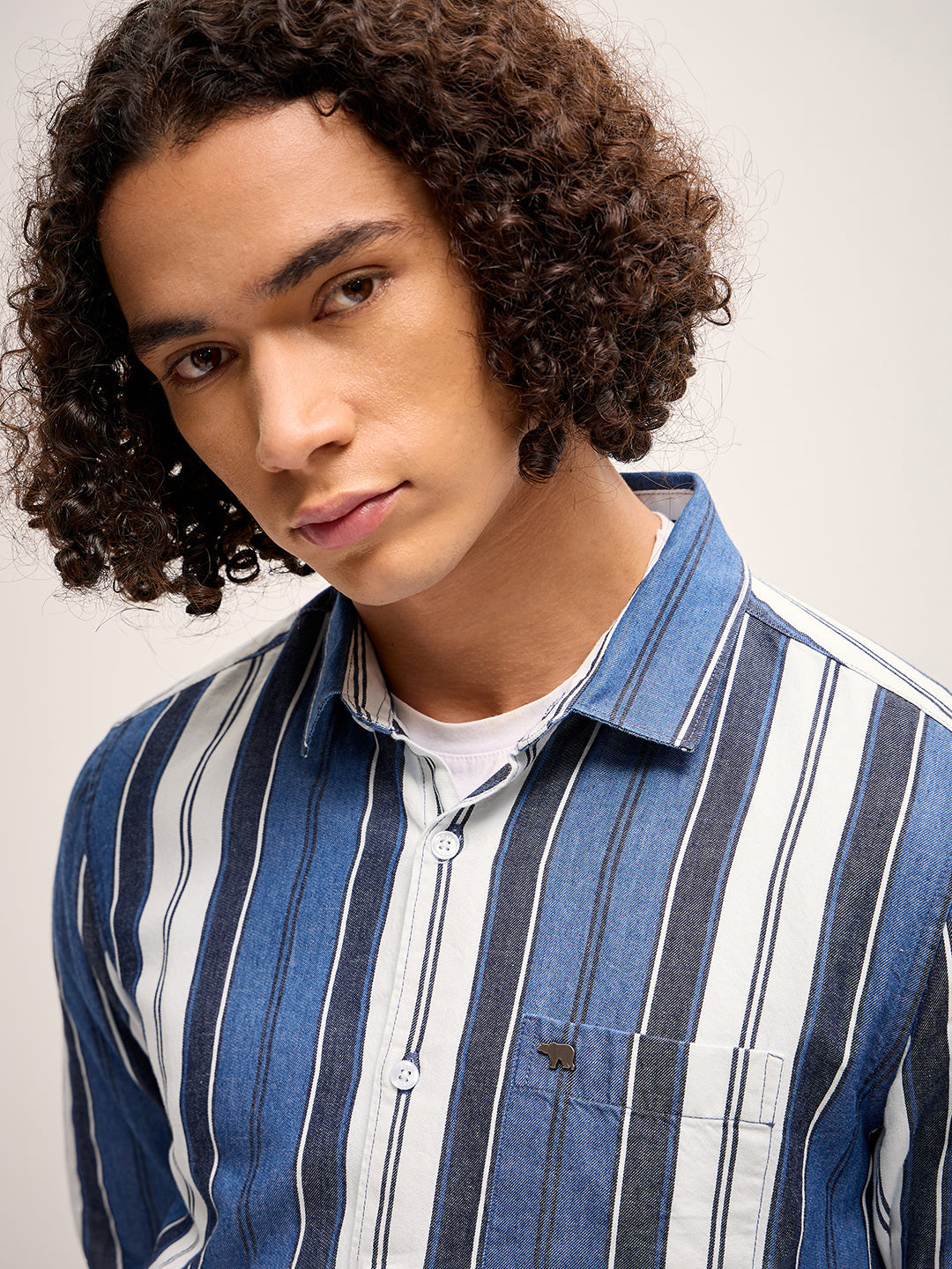 Men Multi-Color Stripe Slim Fit Casual Shirt