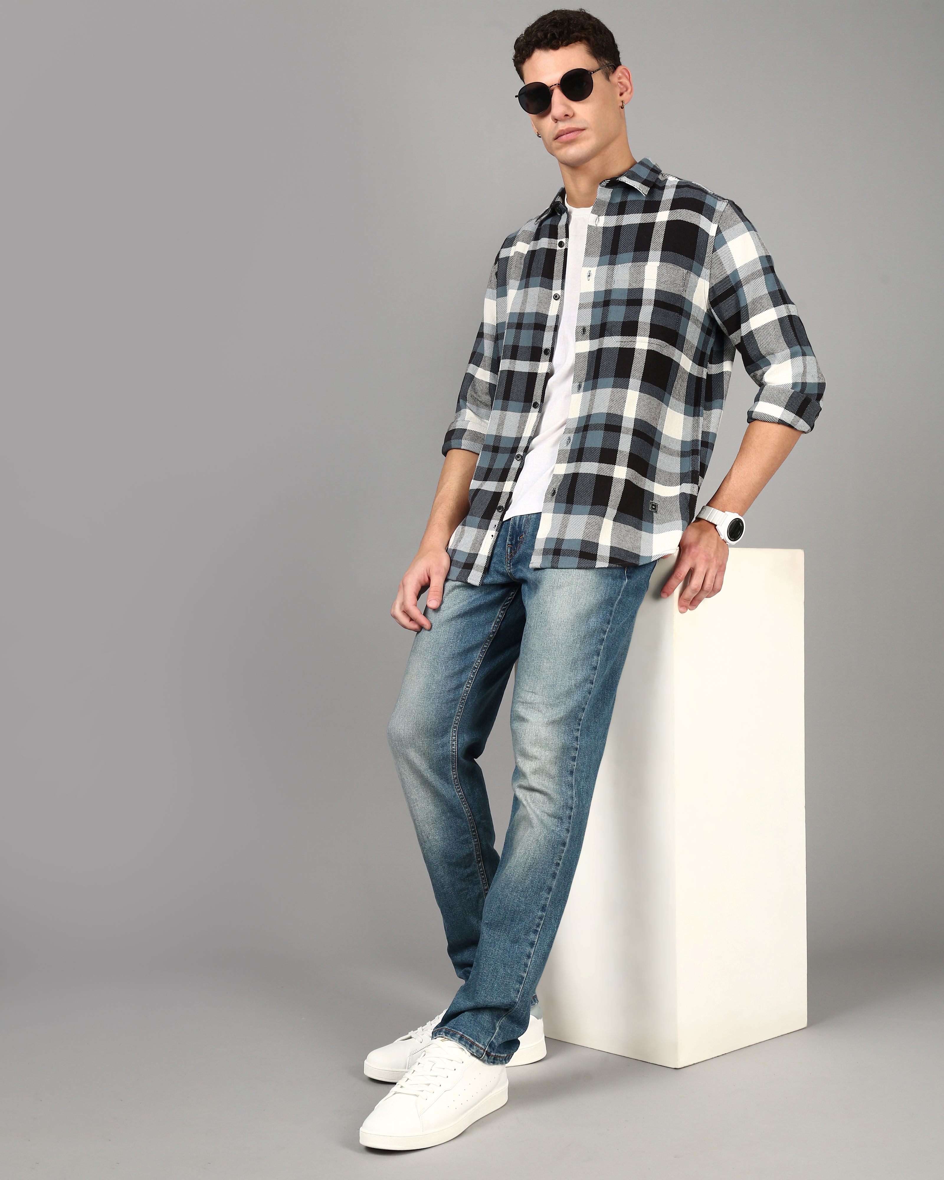 Men Blue Casual Shirt