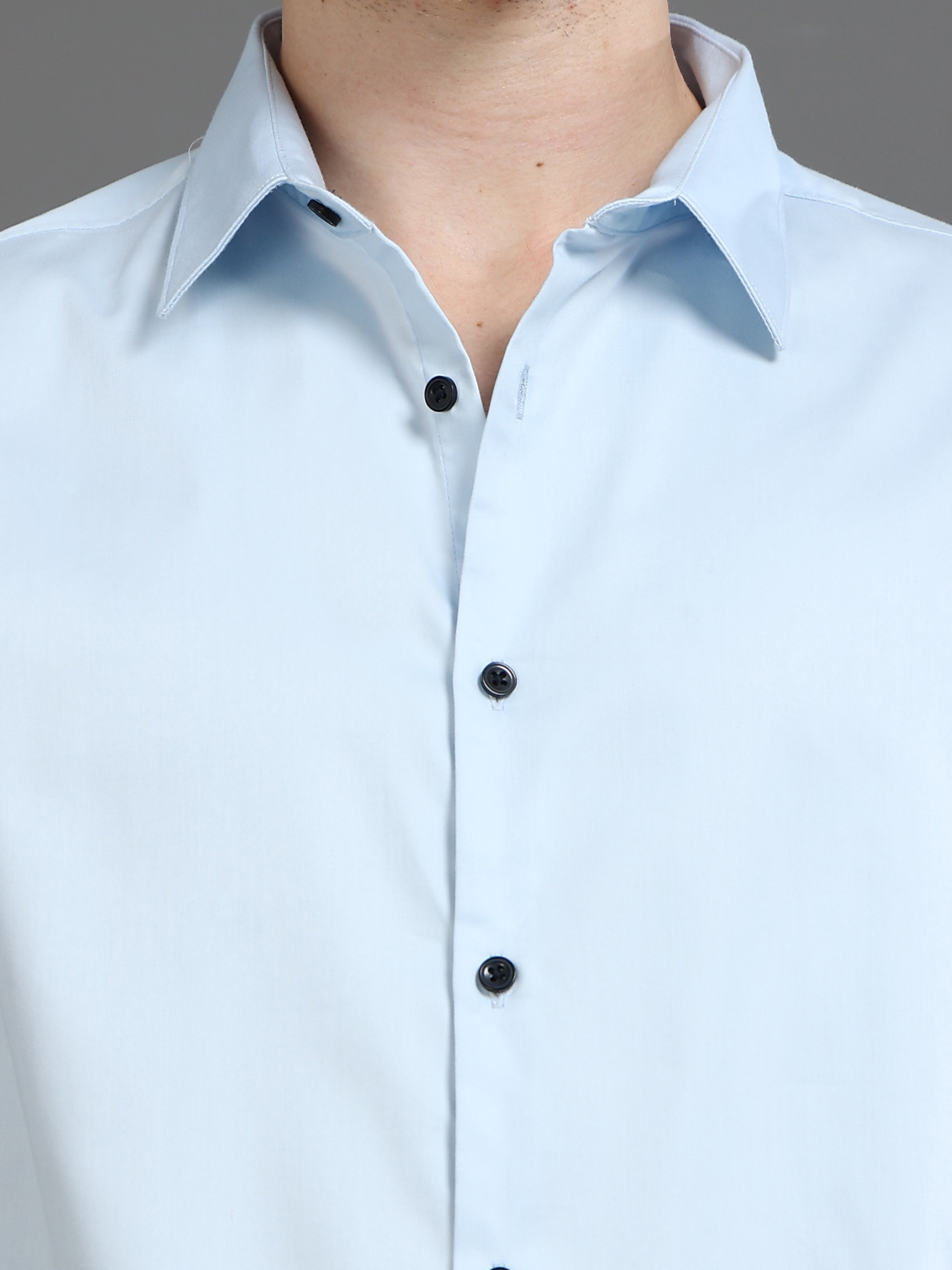 Men Blue Satin Shirt