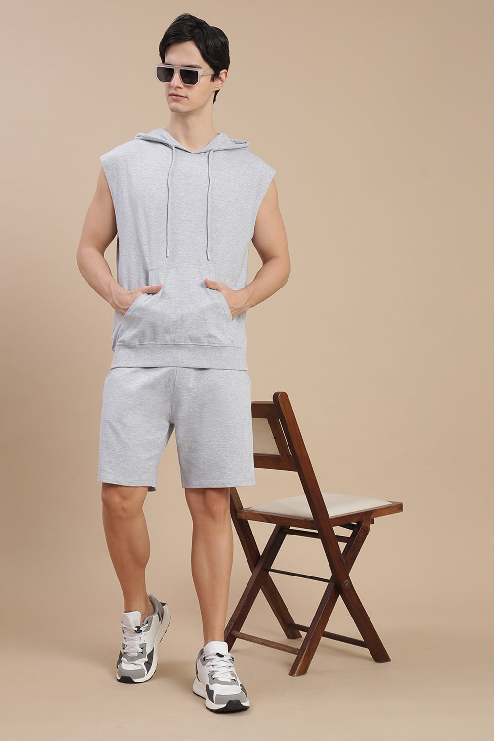 Men Grey Basic Shorts
