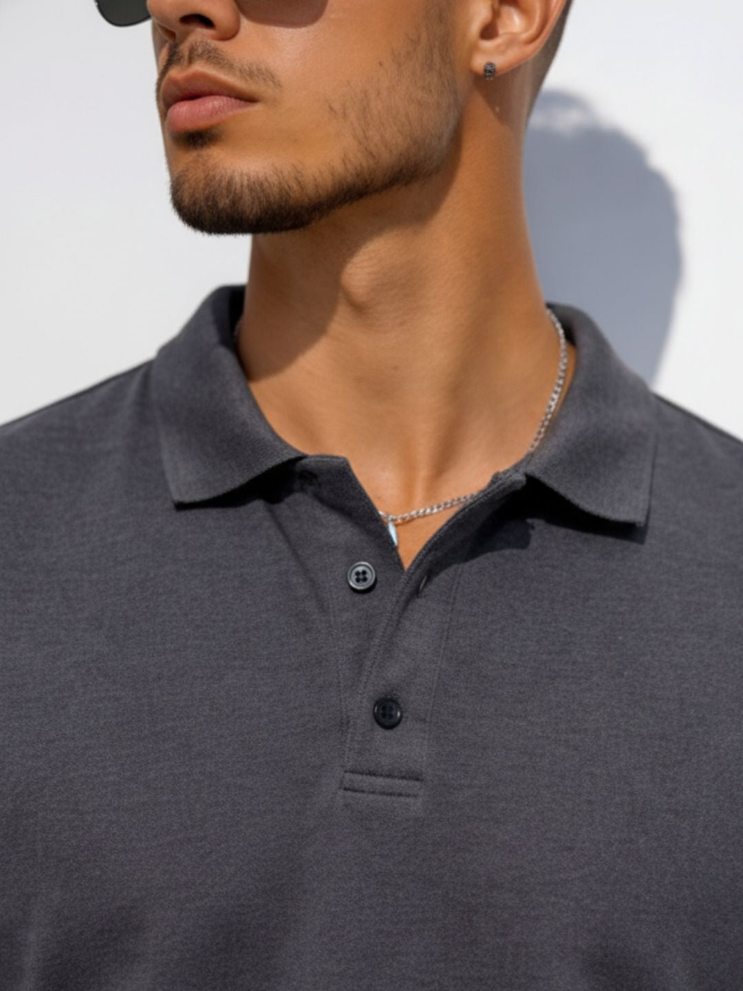 Men Cotton Polo Collar T-Shirt