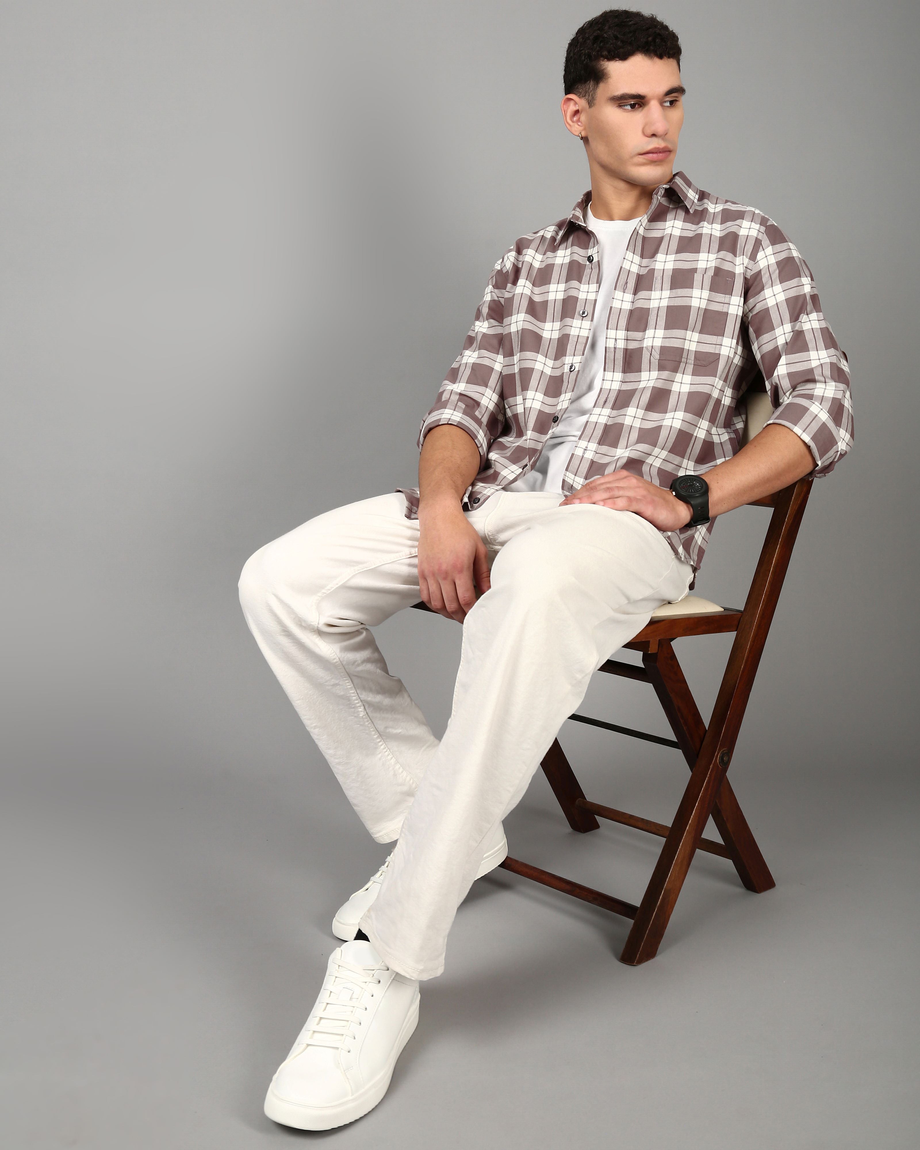 Men Purple Slim Fit Shirt