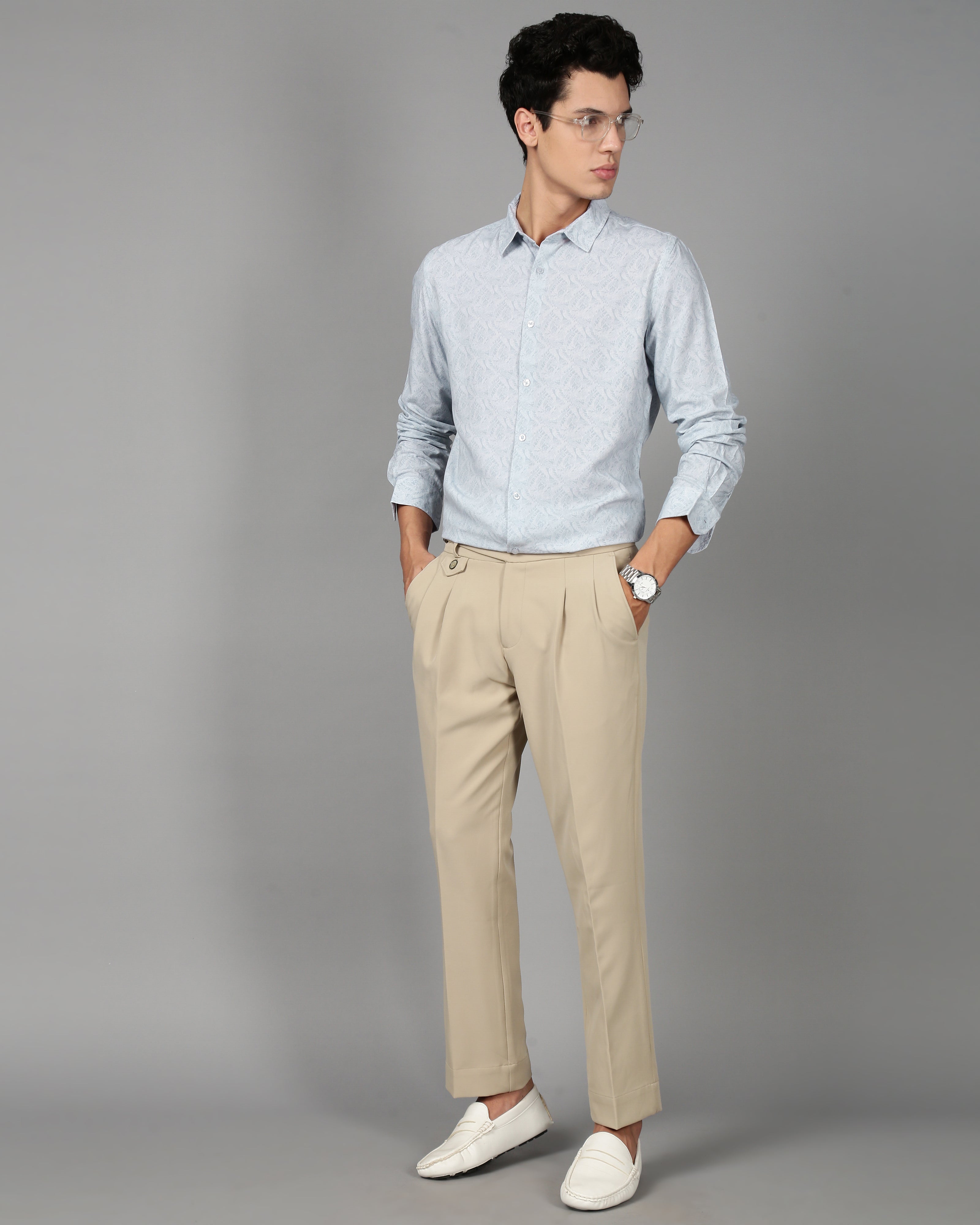 Men Blue Printed Shirt