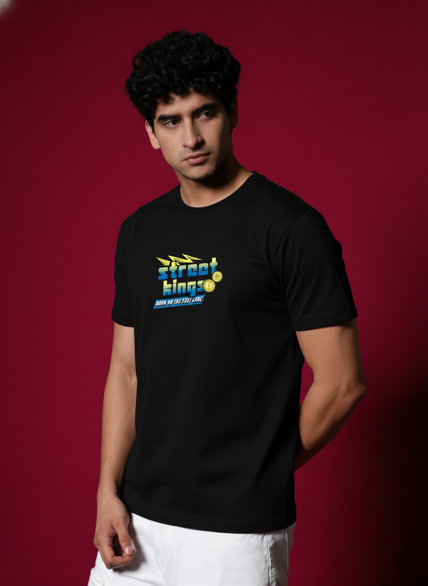 Men Round Neck Cotton T-Shirt