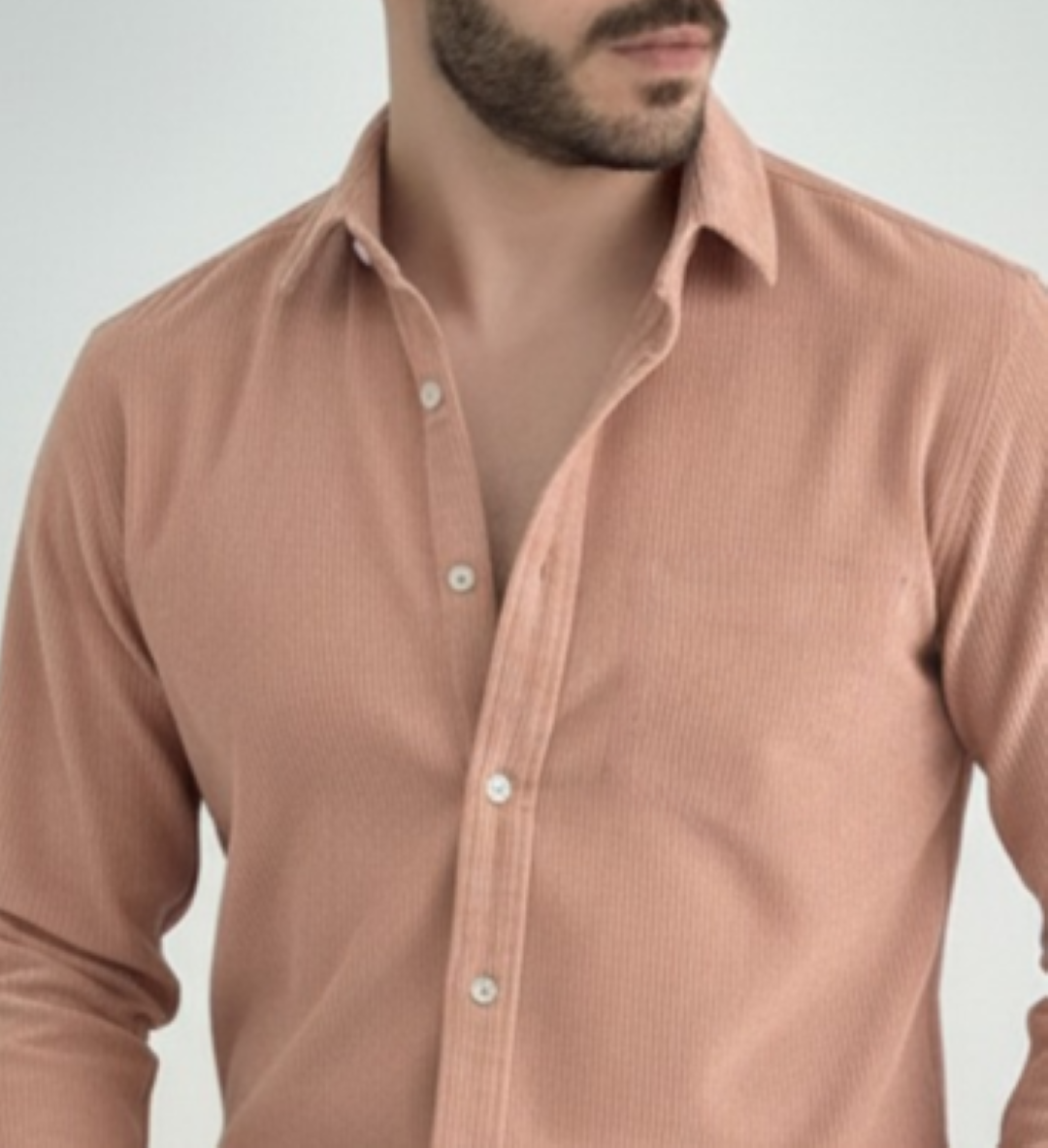 Men Pink Corduroy Shirt
