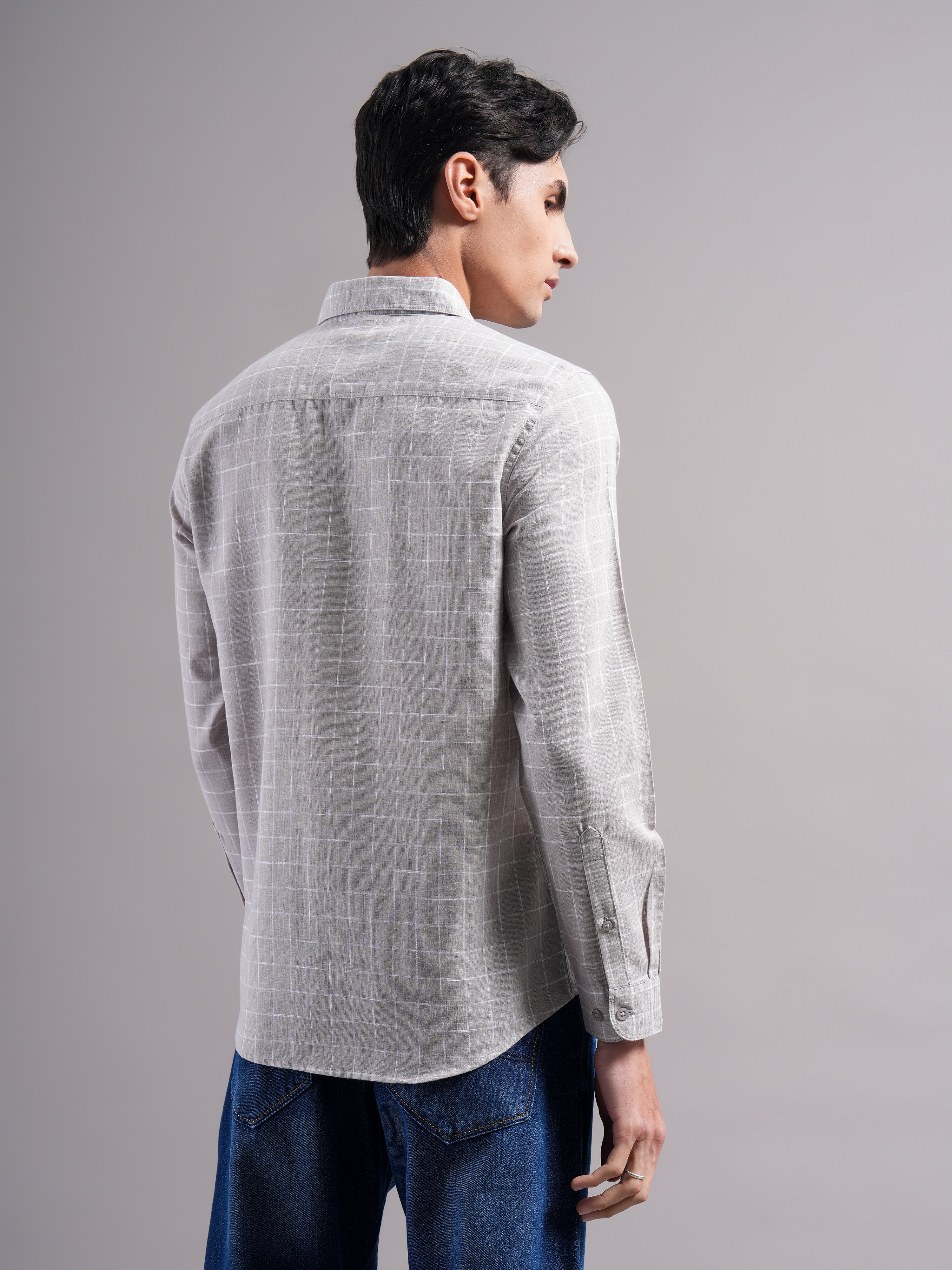 Men Polycotton Checked Shirts