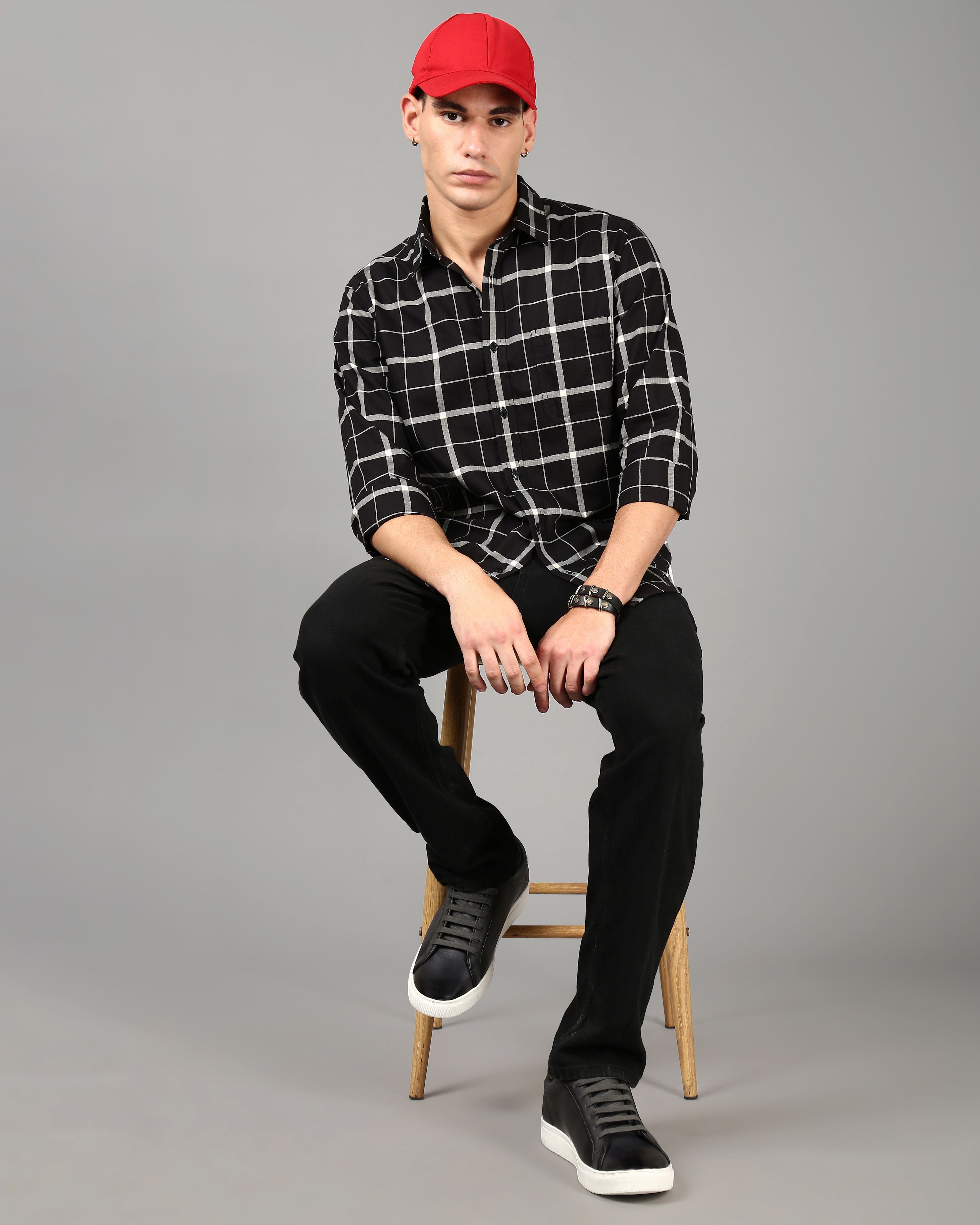 Men Black Slim Fit Shirt