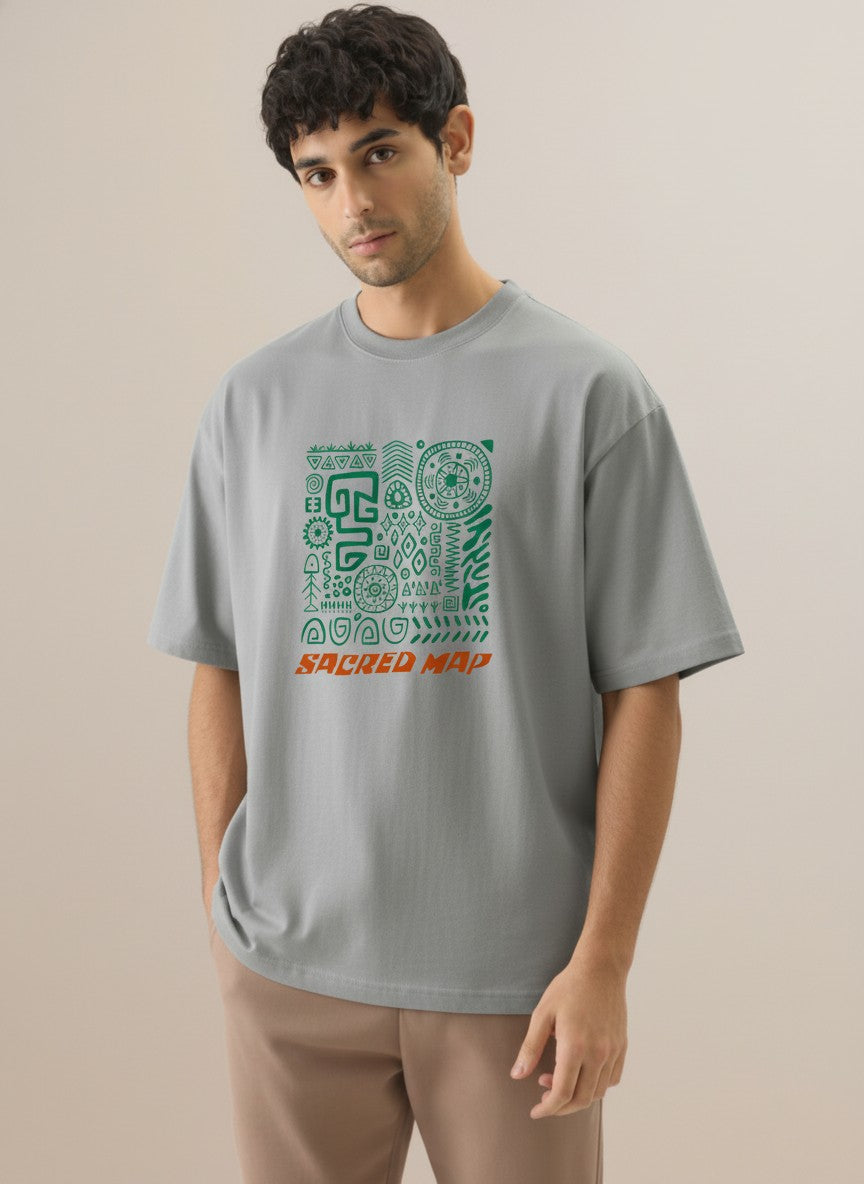 Men Oversized Cotton Tribal T-Shirt