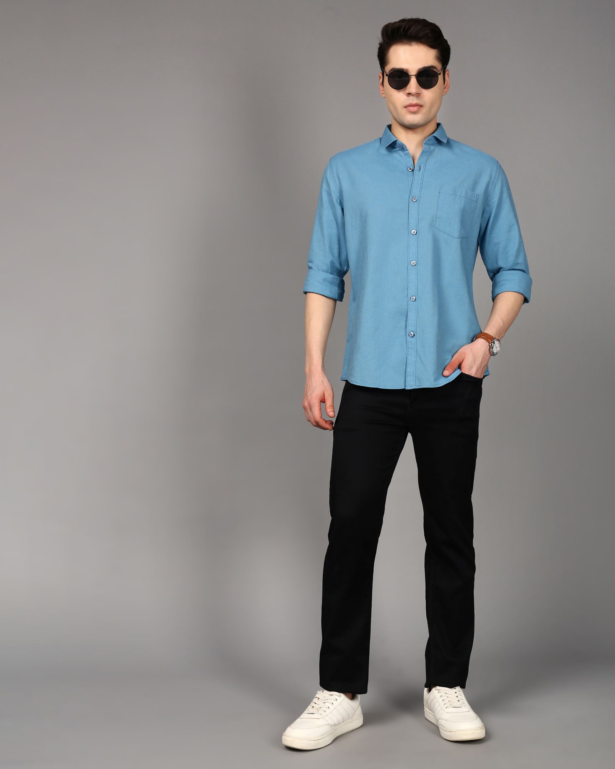 Men Blue Slim Fit Shirt