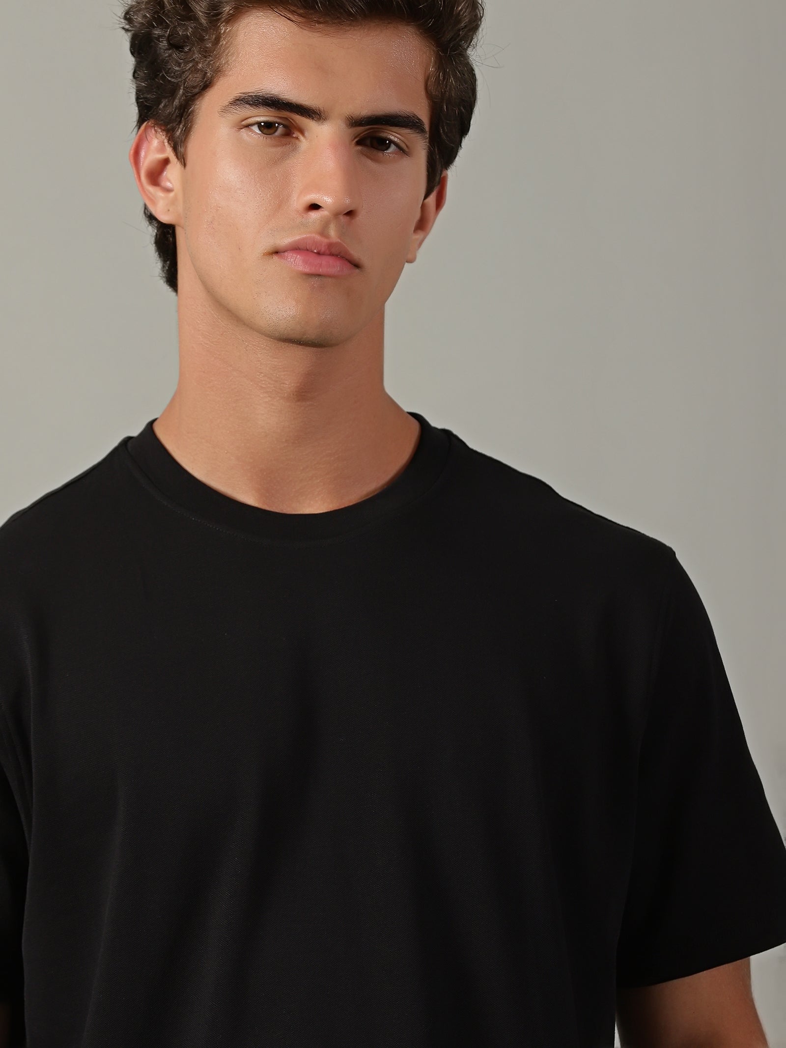 Men Black Basic T-Shirt