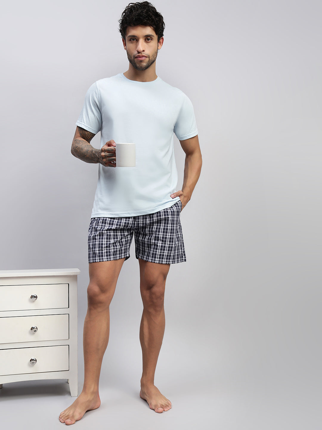Men Checked Cotton Boxer Shorts