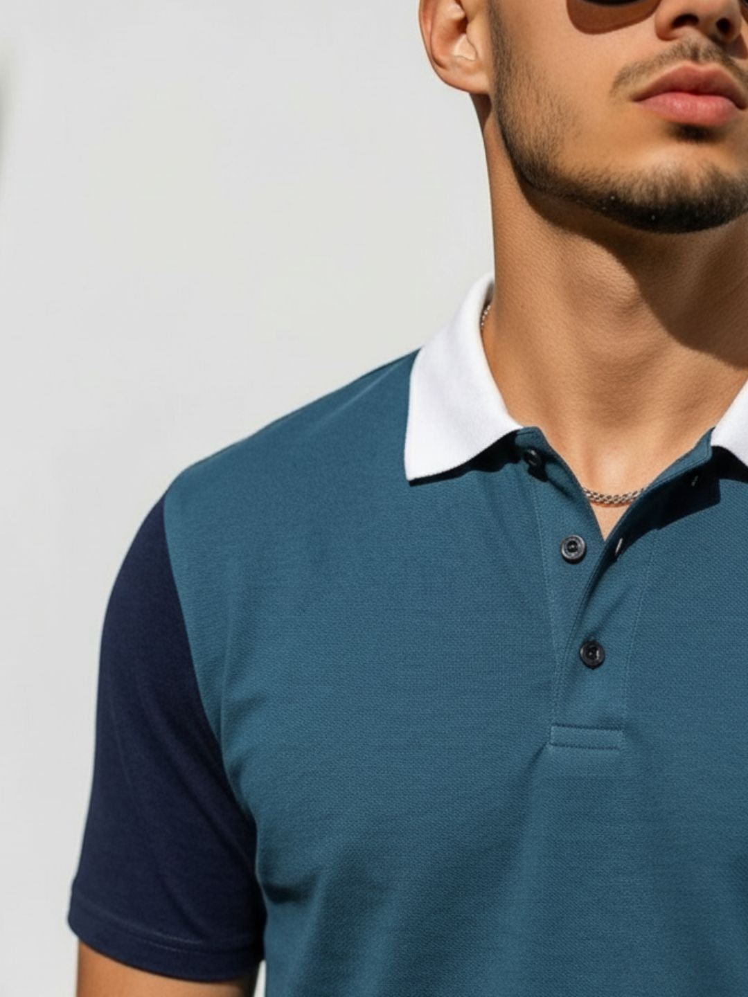 Men Cotton Polo Collar T-Shirt