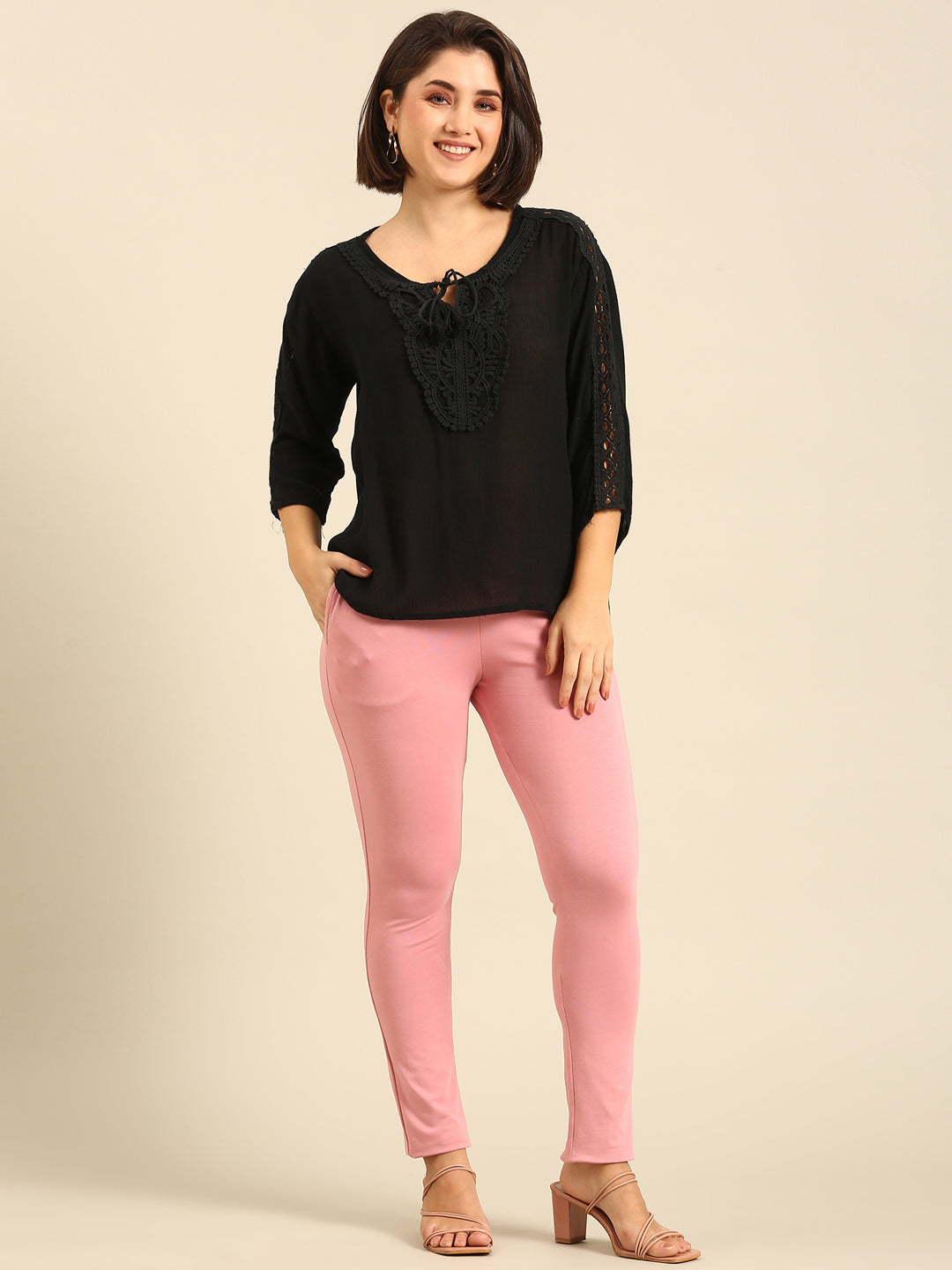Women Pink Casual Pants