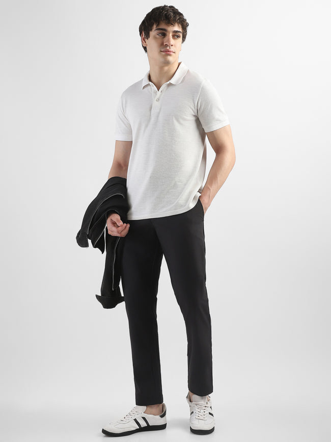 Men Black Slim Fit Formal Trouser