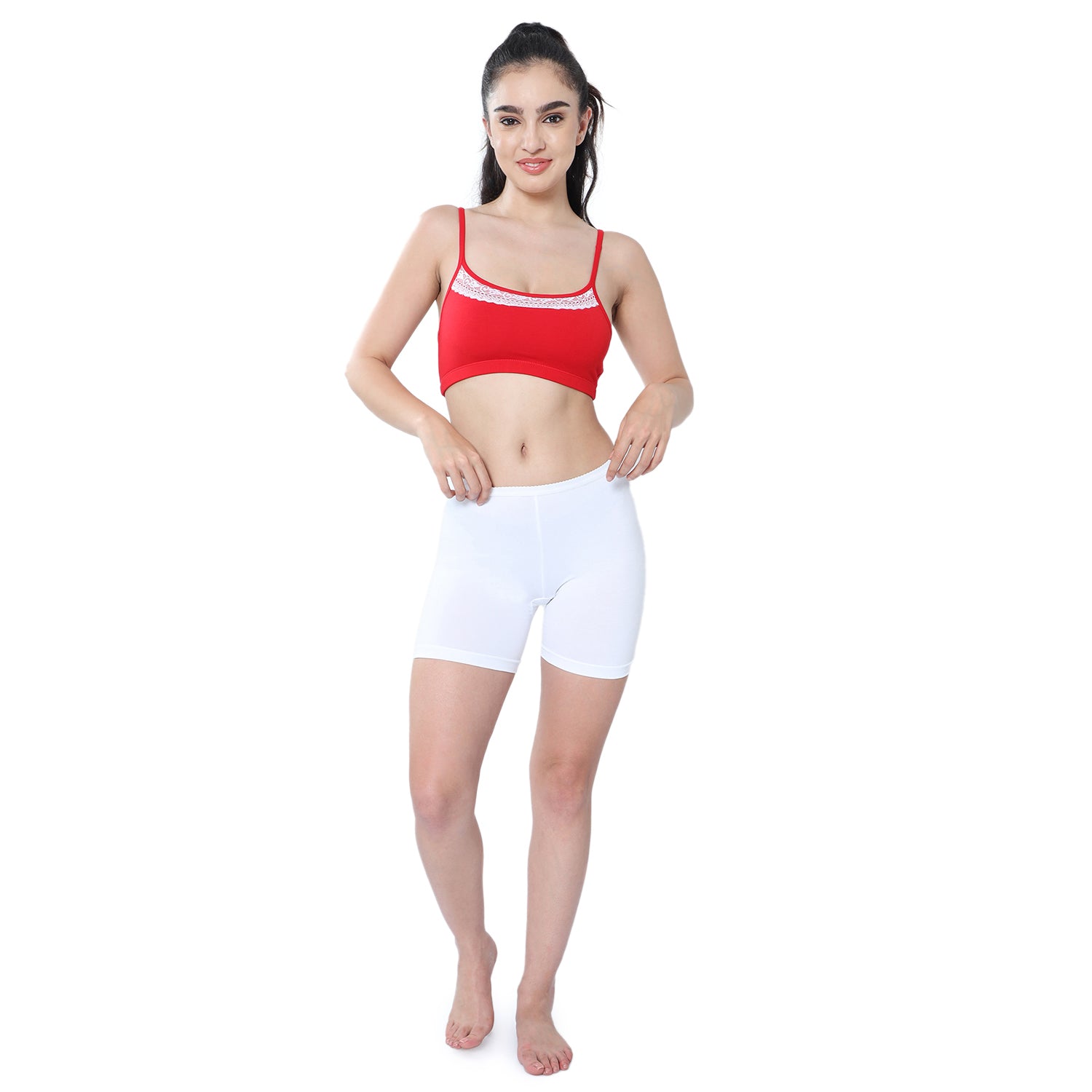 Women White Cycling Shorts
