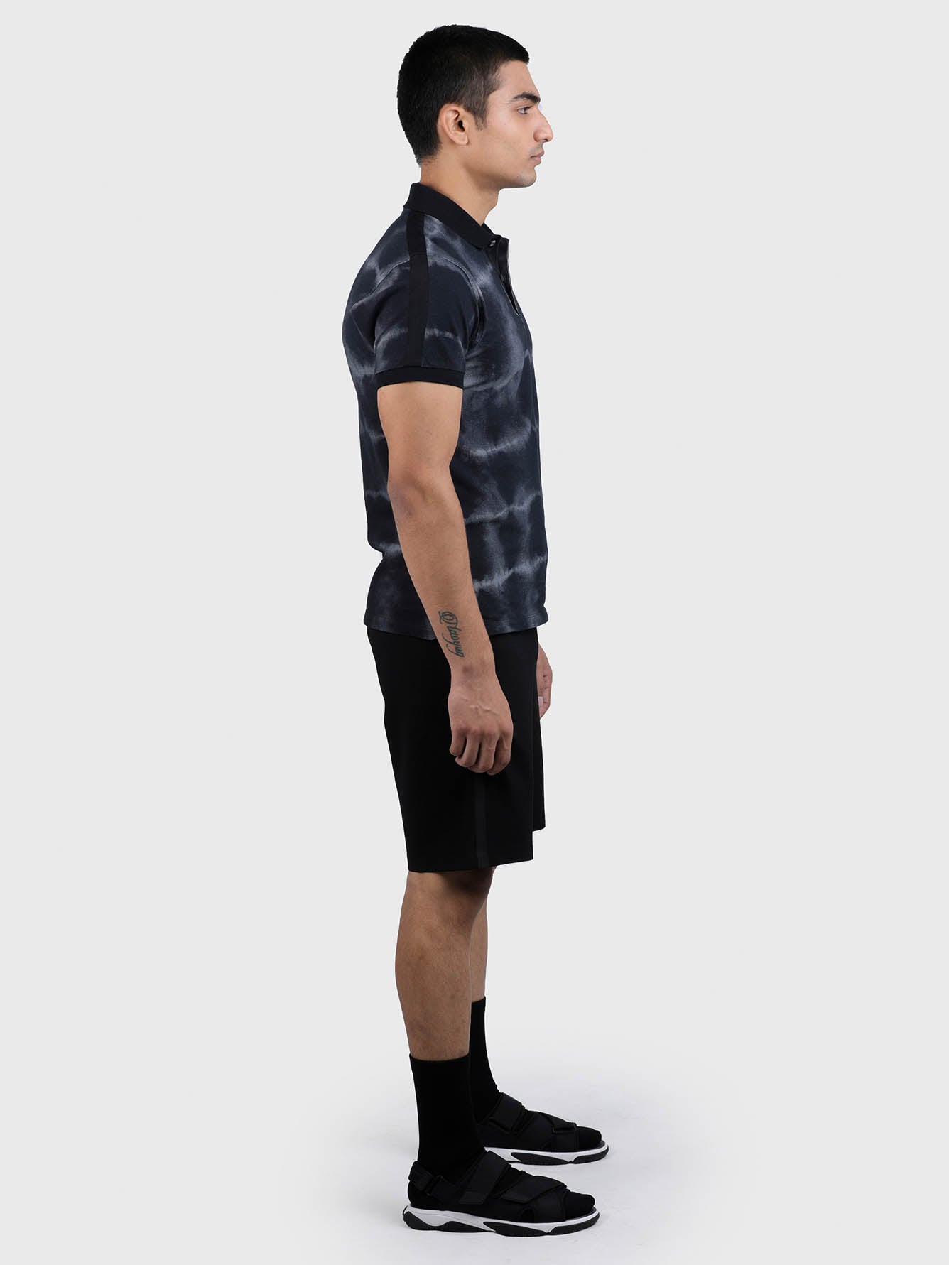 Men Embroidered Tie Dye Polo