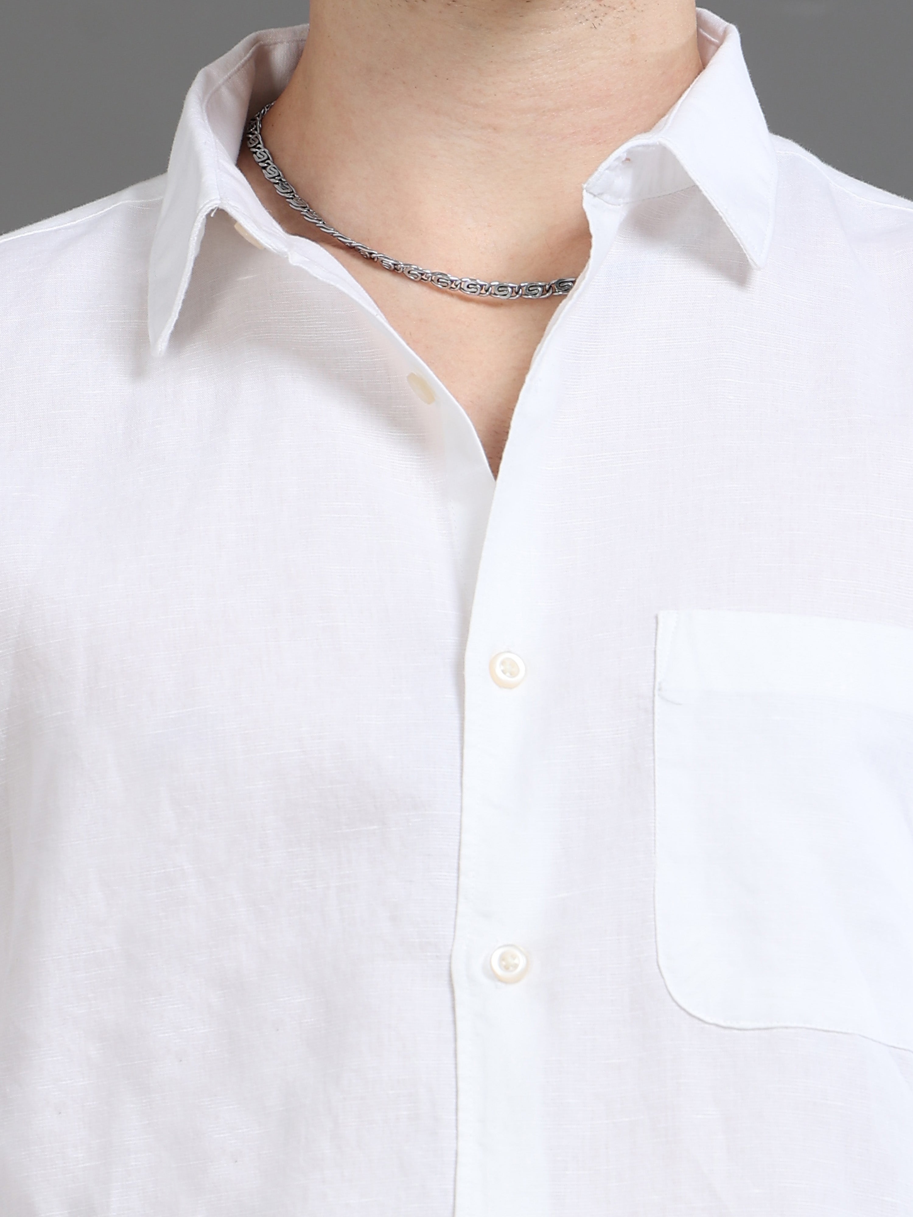 Men White Slim Fit Shirt