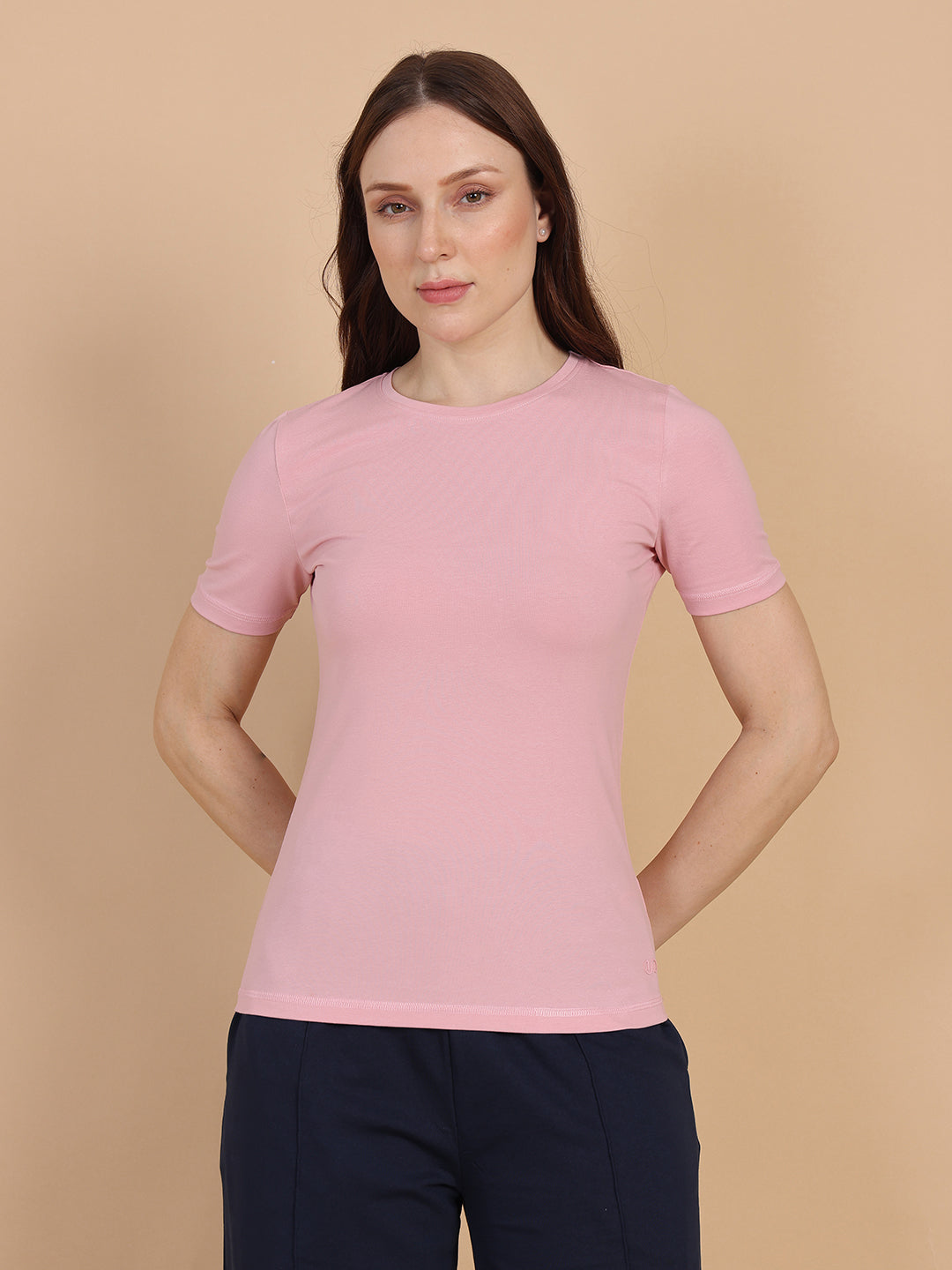 Women Mauve Half Sleeve Top