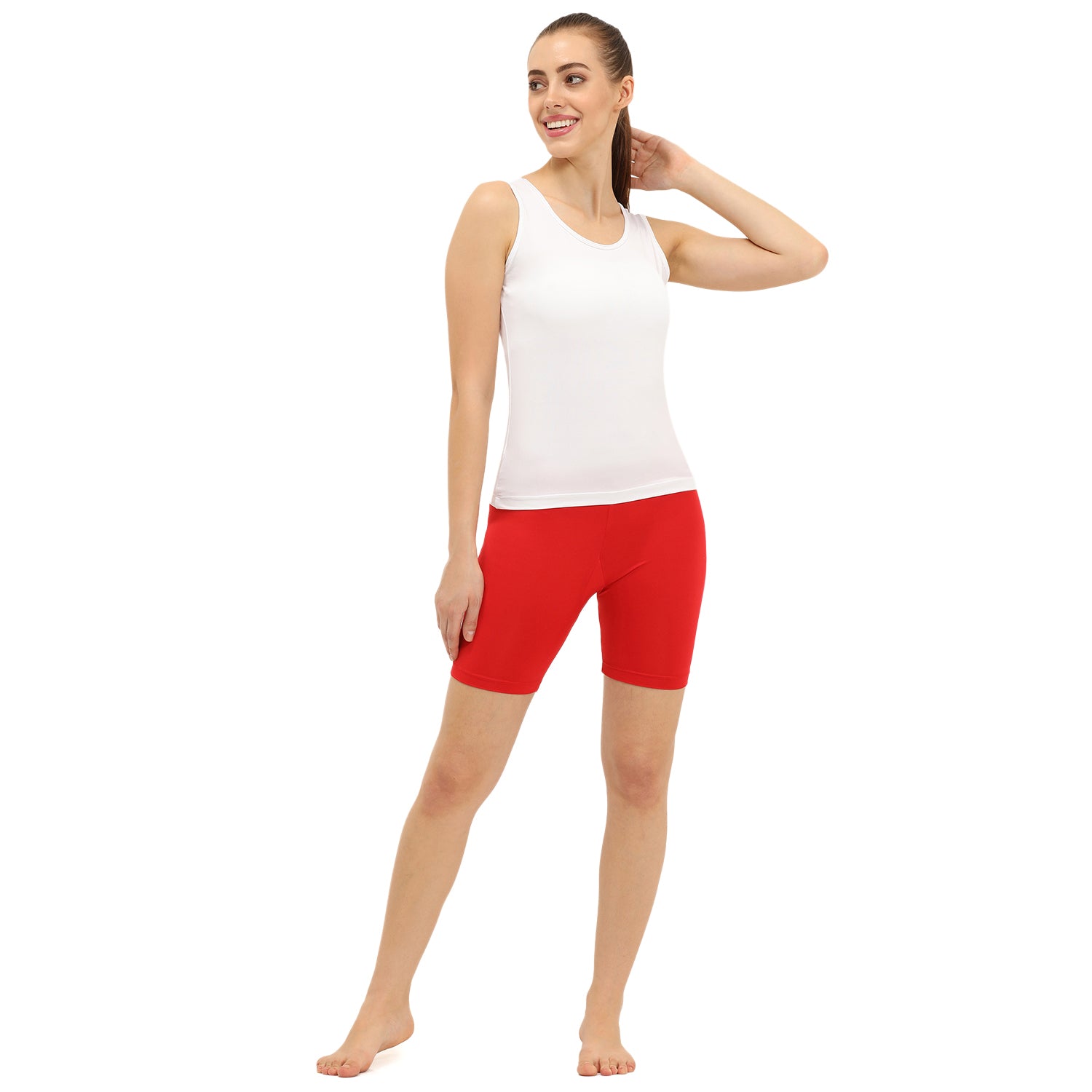 Women Red Cycling Shorts