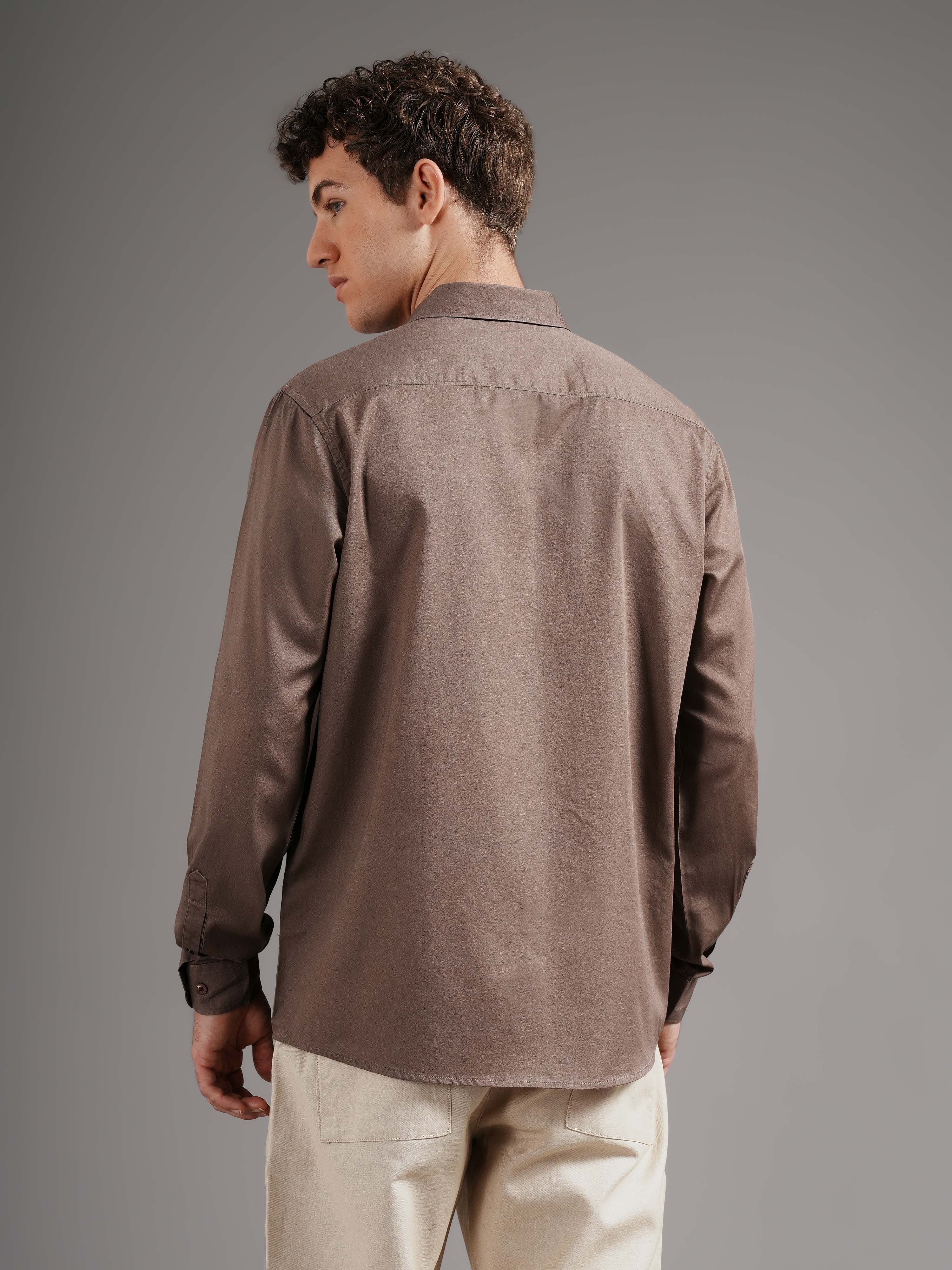 Men Brown Casual Printed Shirt