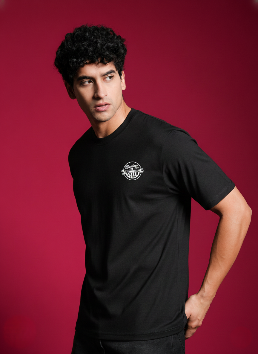 Men Round Neck Cotton T-Shirt