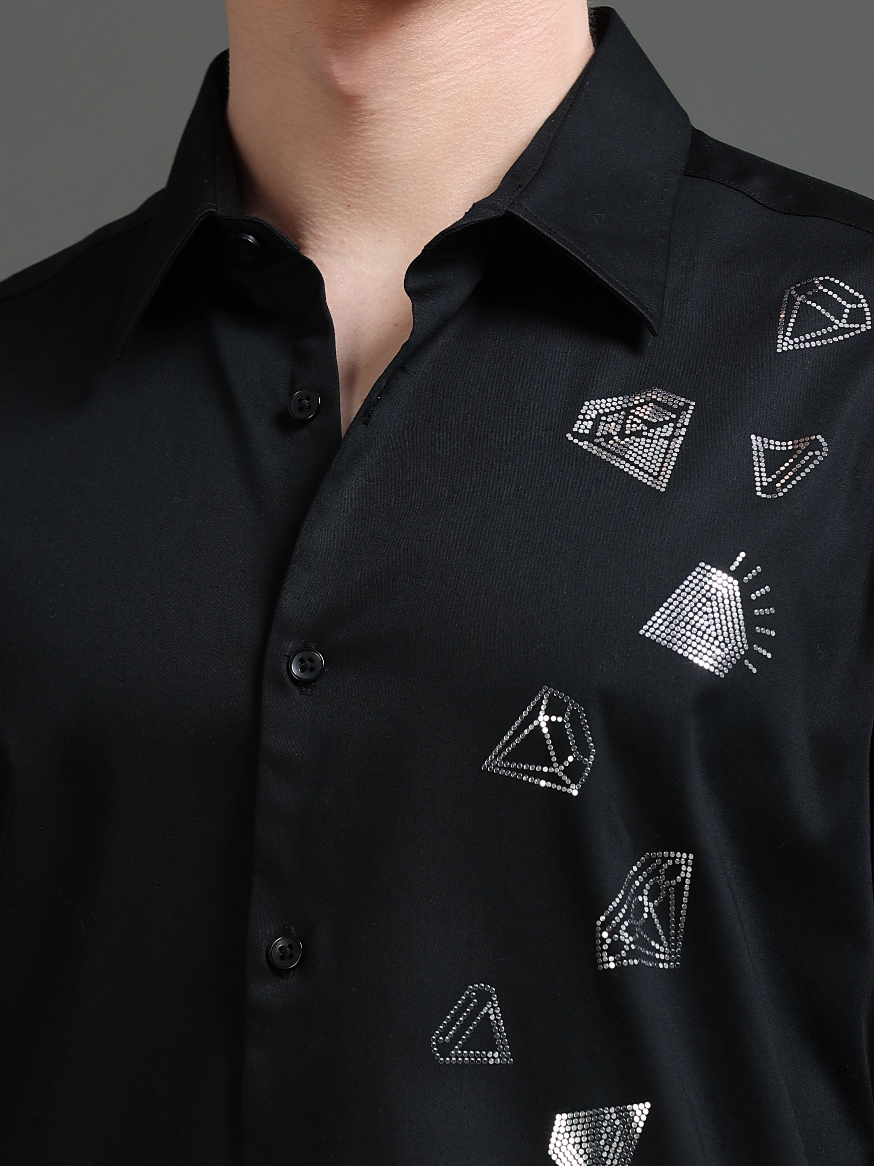 Men Black Solid Shirt