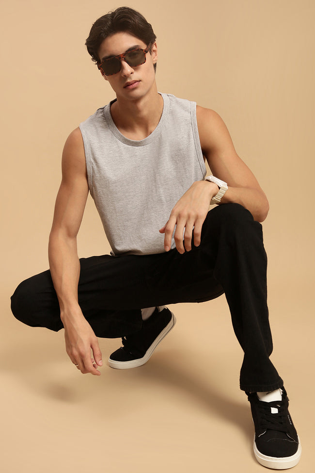 Men Grey Half Sleeve T-Shirt