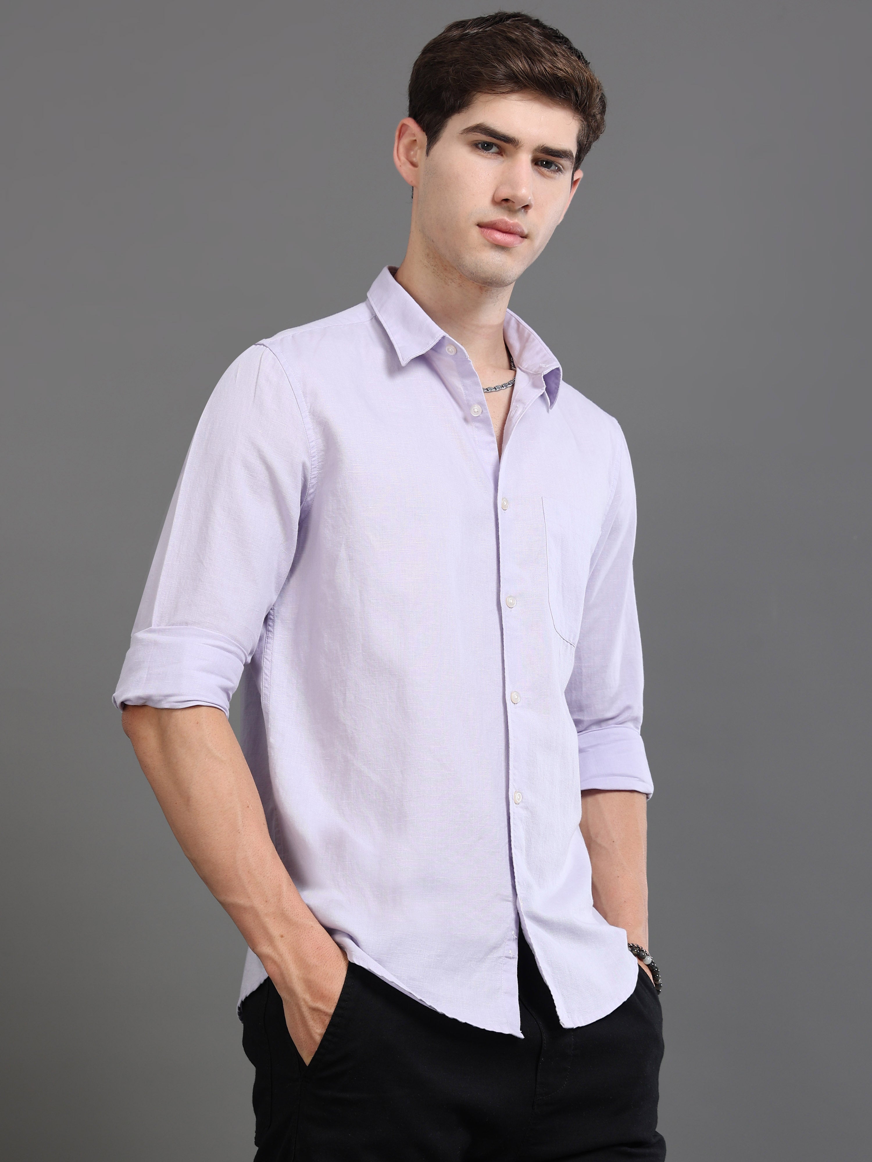 Men Purple Slim Fit Shirt