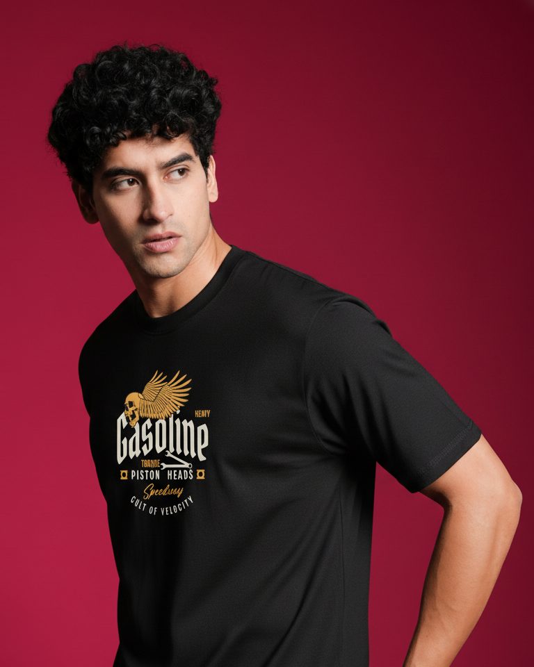 Men Round Neck Cotton T-Shirt