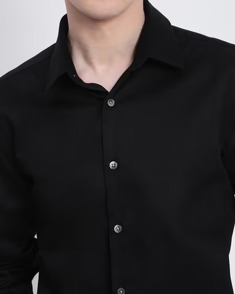 Men Black Slim Fit Shirt