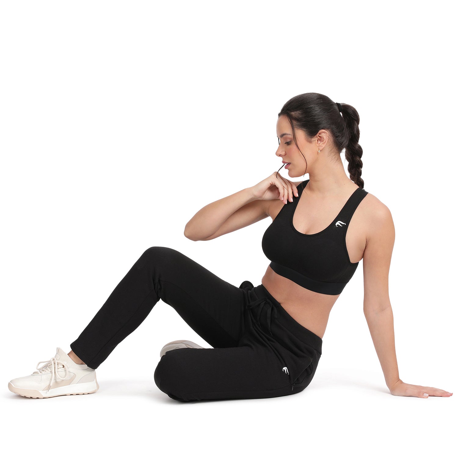 Non-padded Non-wired Full Coverage Removable Racer Back Sports Bra