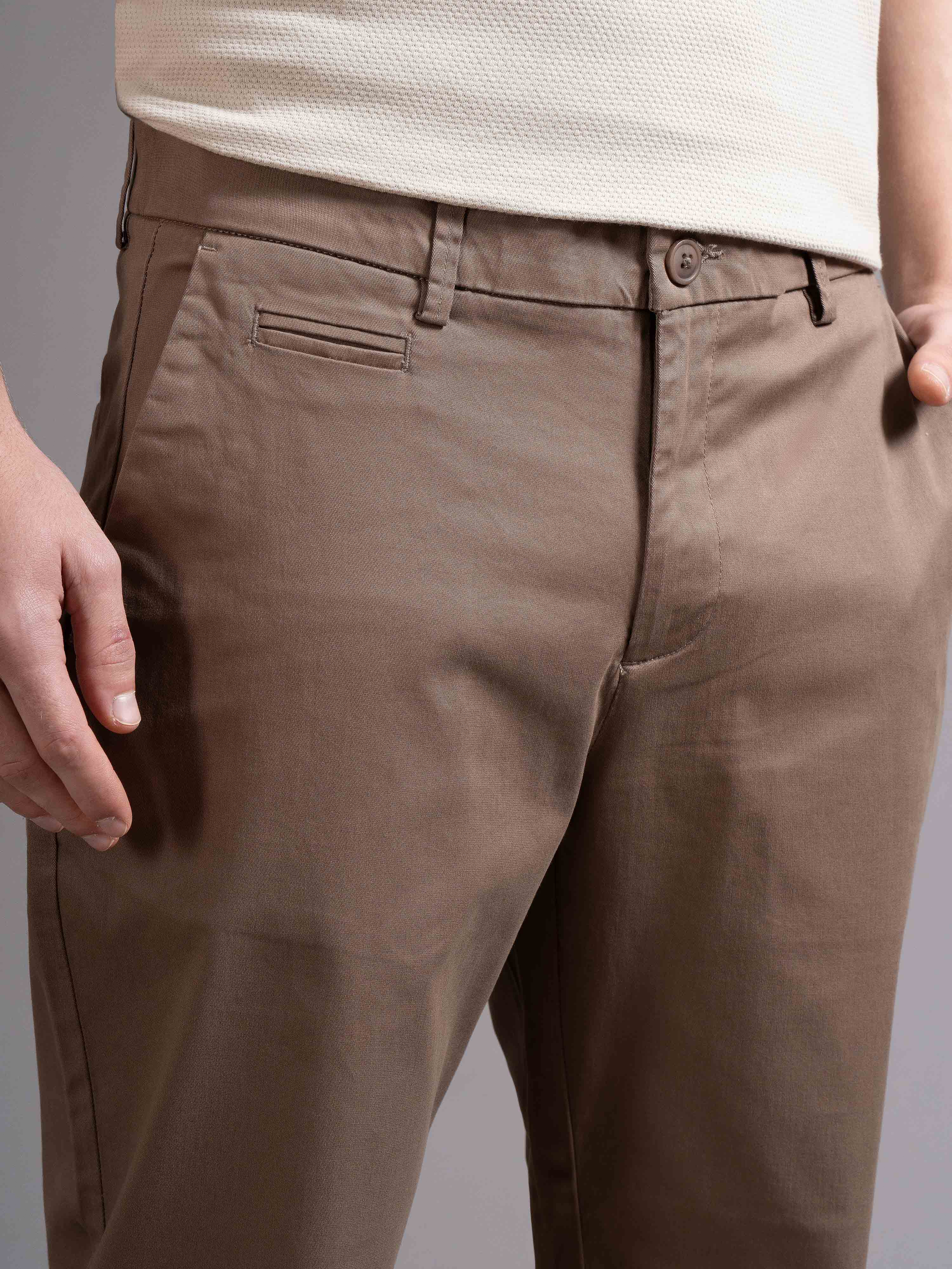 Men Brown Smart Slim Fit Chinos