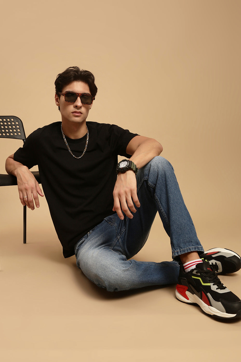 Men Black Half Sleeve T-Shirt