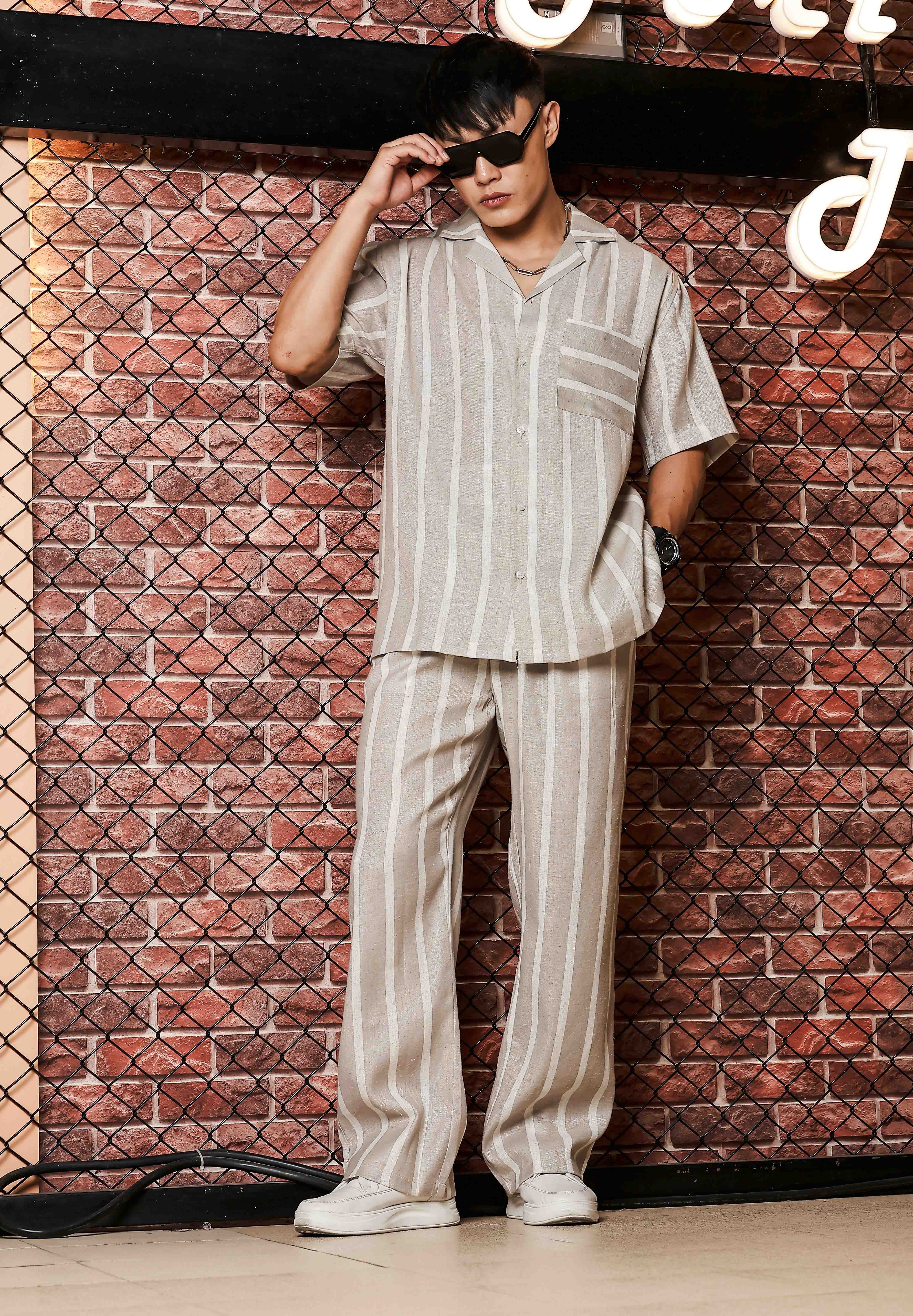 Men Striped Gurkha Trousers