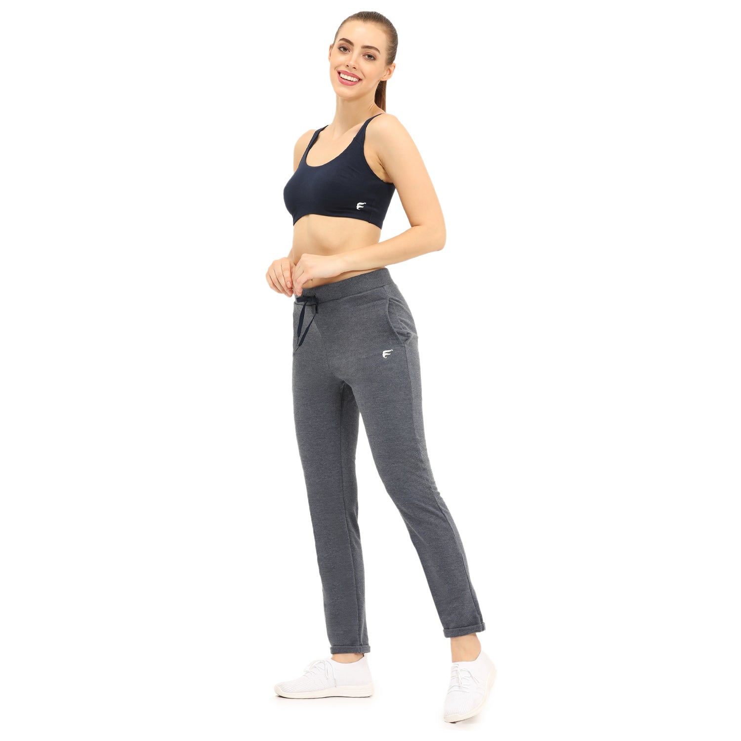 Women Blue Ankle Length Track Pant