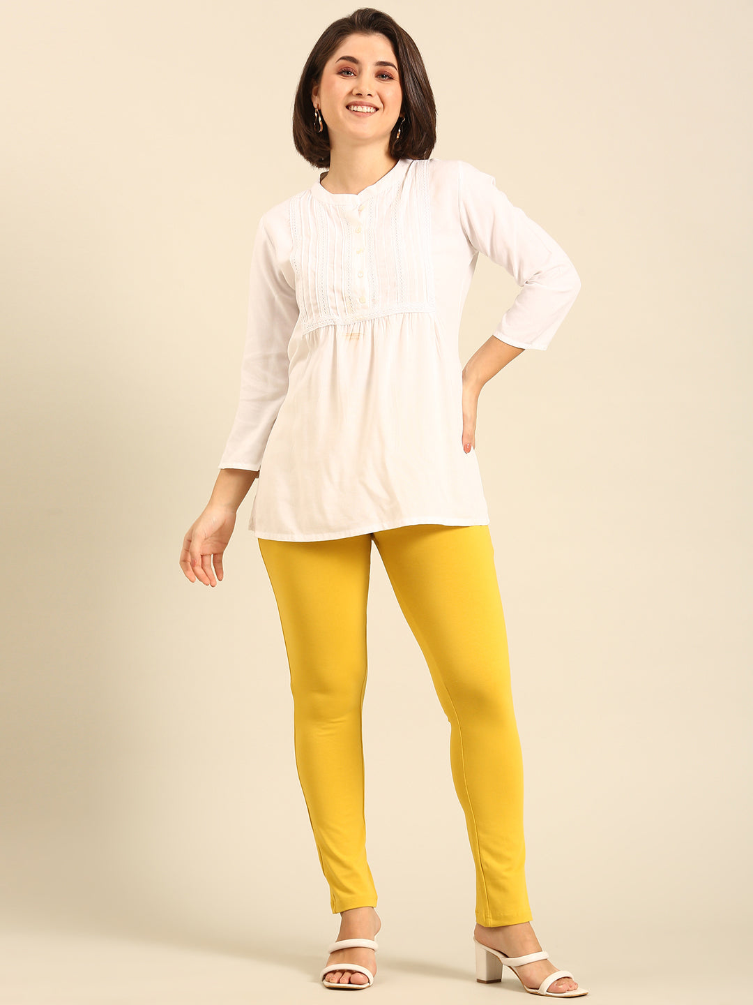 Women Yellow Casual Pants