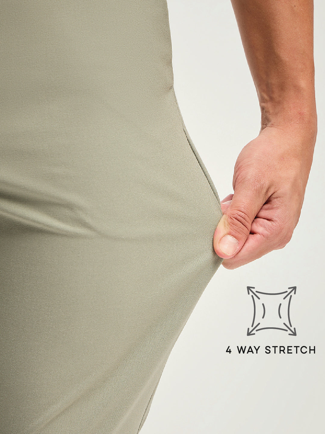 Men Green 4 Way Stretch Formal Trouser