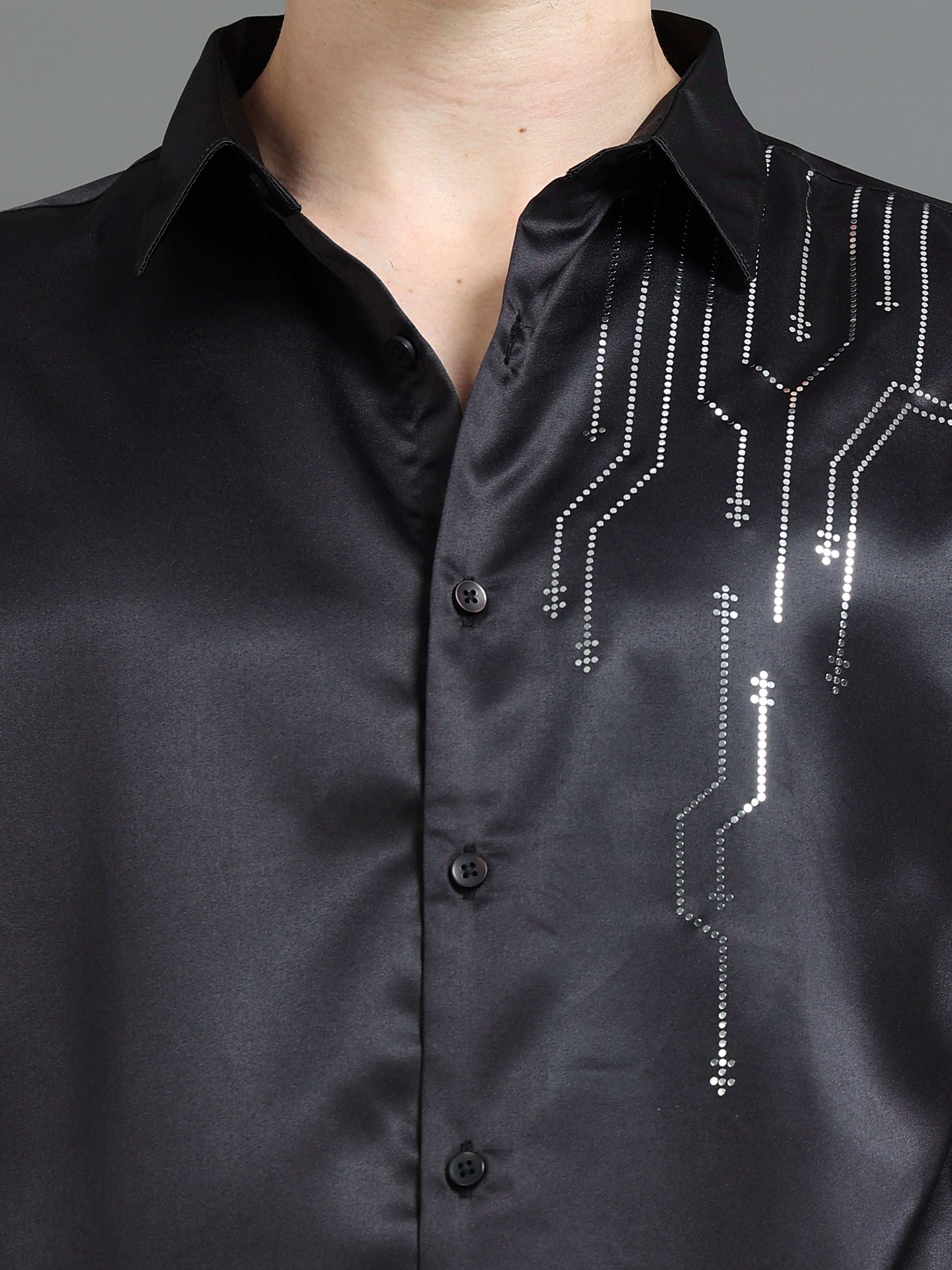Men Black Printed Shirt