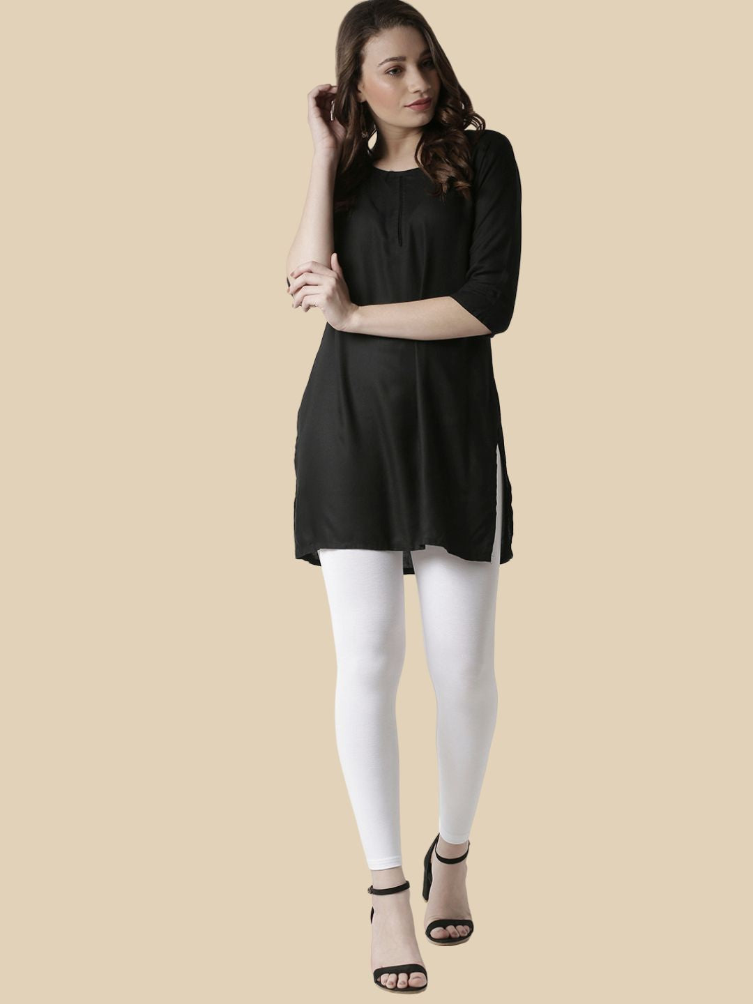 Women White Casual Leggings